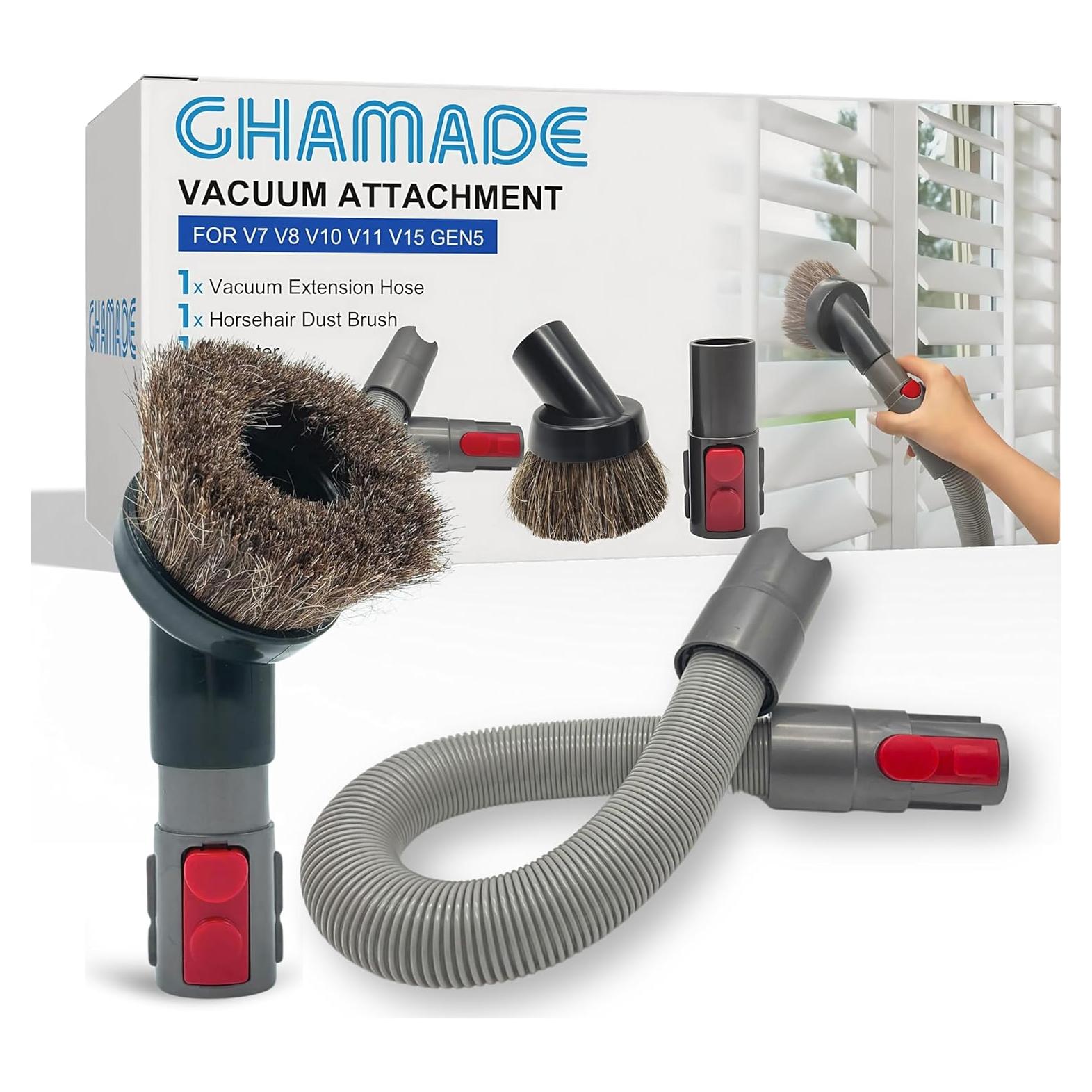 Cepillo de Cabello de Caballo GHAMADE + Manguera Extensible para Dyson V7 V8 V10 V11 V15