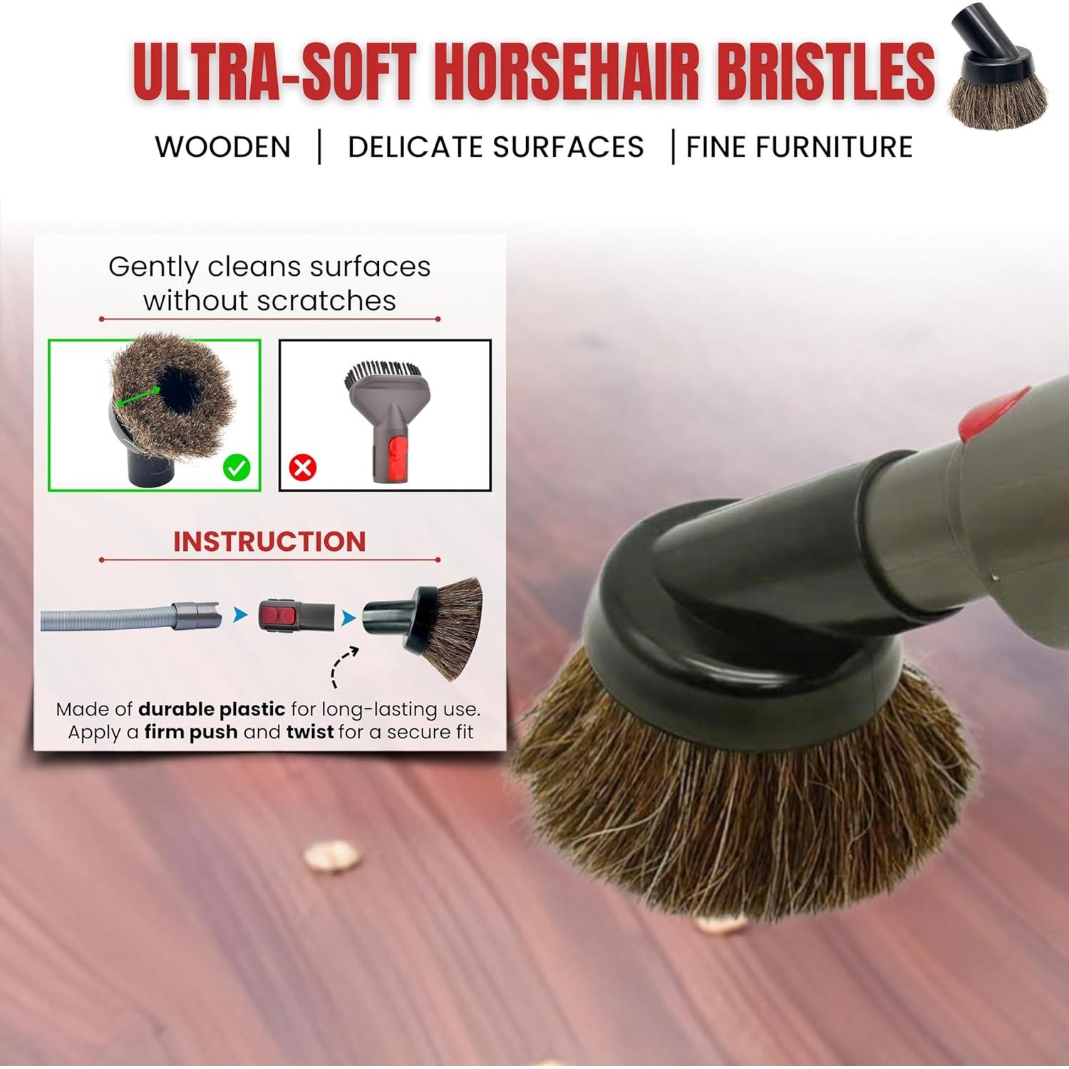 Cepillo de Cabello de Caballo GHAMADE + Manguera Extensible para Dyson V7 V8 V10 V11 V15