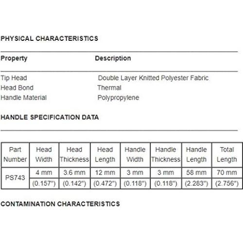 100 Hisopos de Punta de Poliéster CK-PS743 para Limpieza