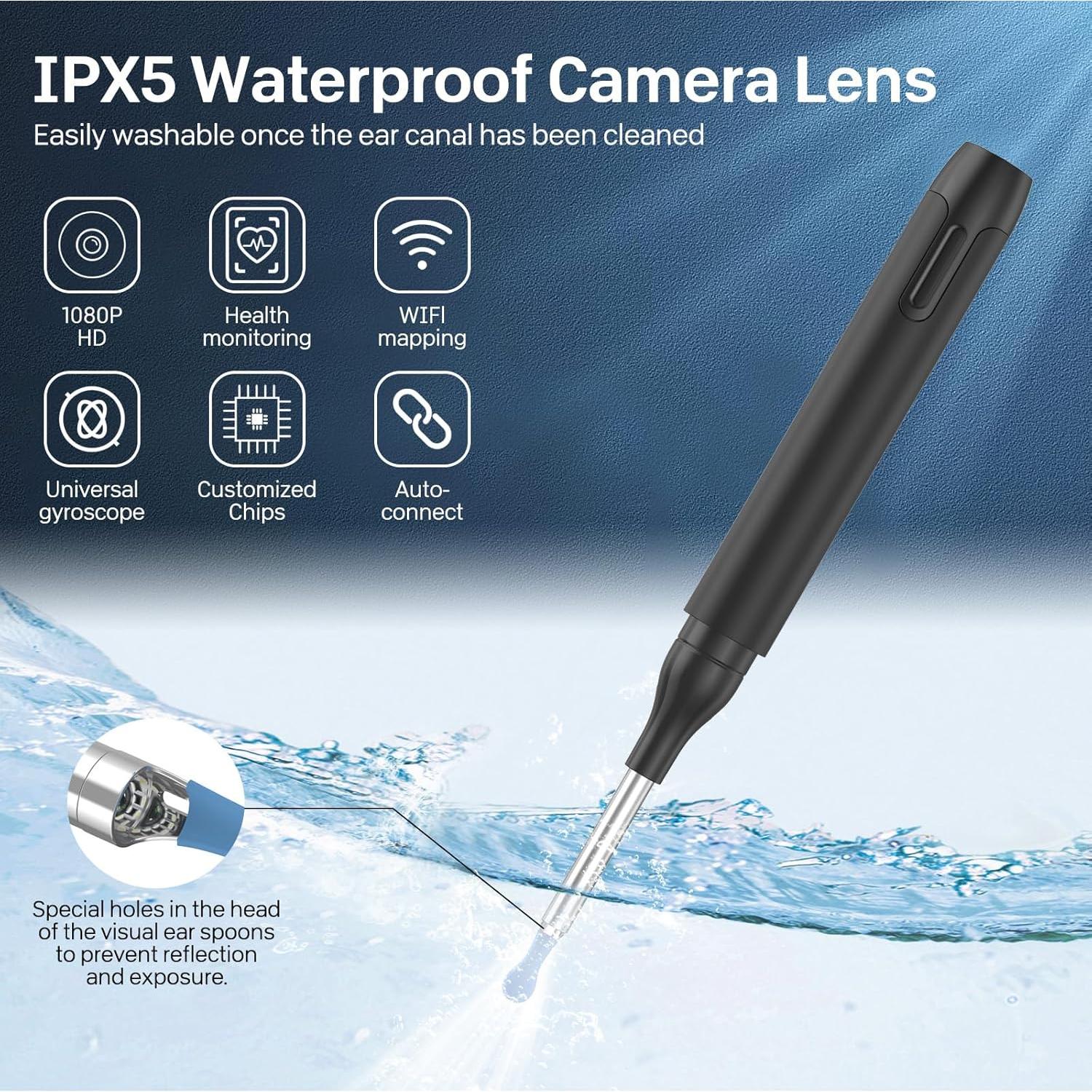 Kit Eliminación Cera de Oído Pobugy con Cámara 1080P y Luz