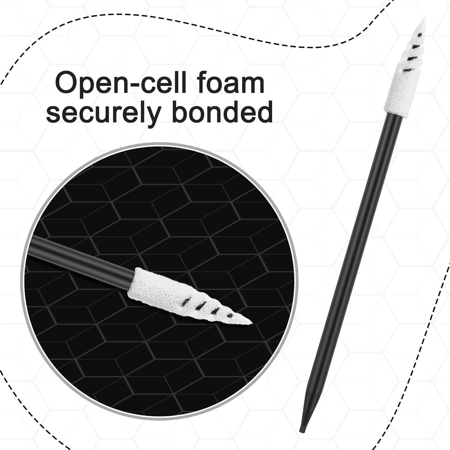 Outus 200 Palitos de Esponja para Limpieza 6.5 cm Negro