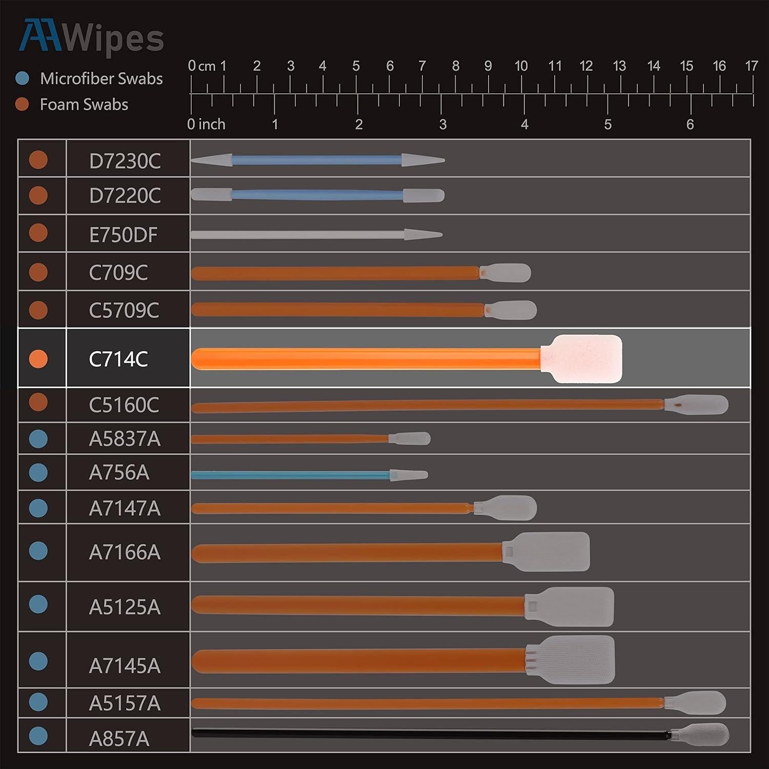 Hisopos de Espuma AAWipes 400 pcs 13.34 cm para Limpieza