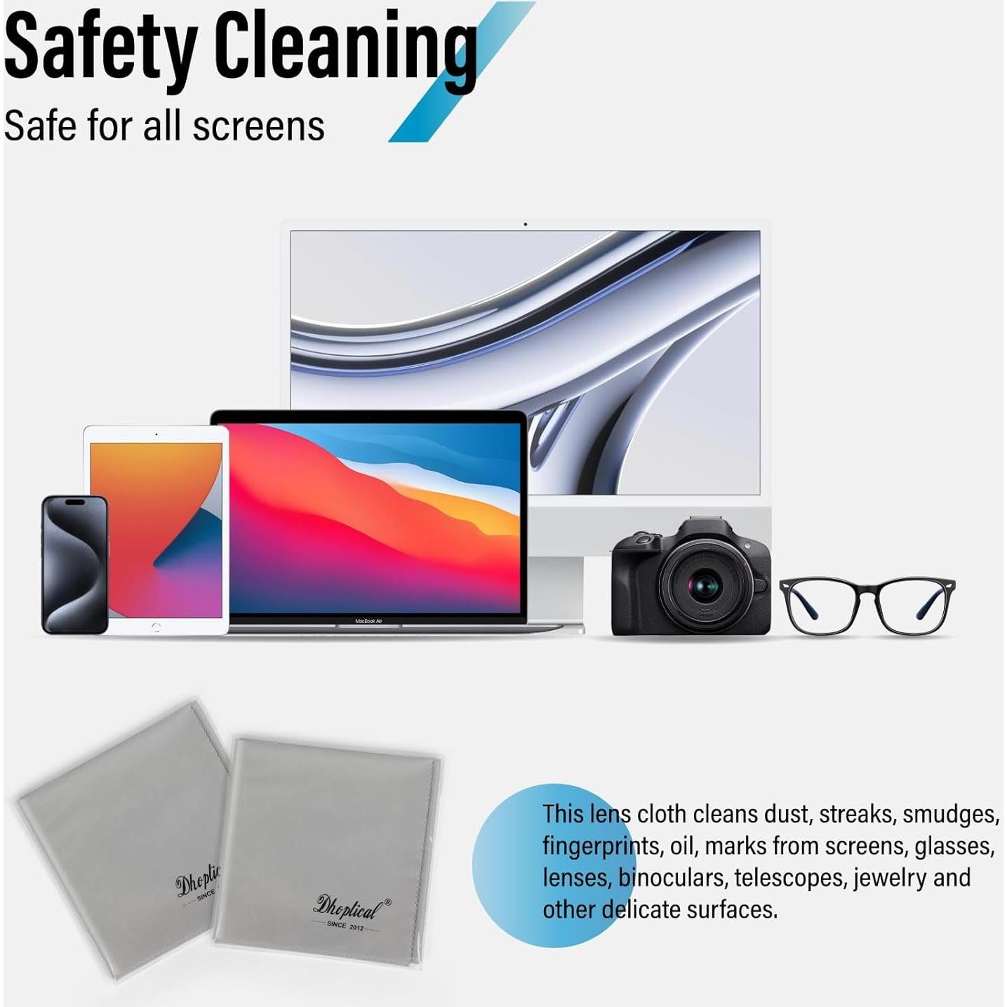 Paño de Microfibra Extra Grande 40x40cm Dhoptical Gris 2 Piezas