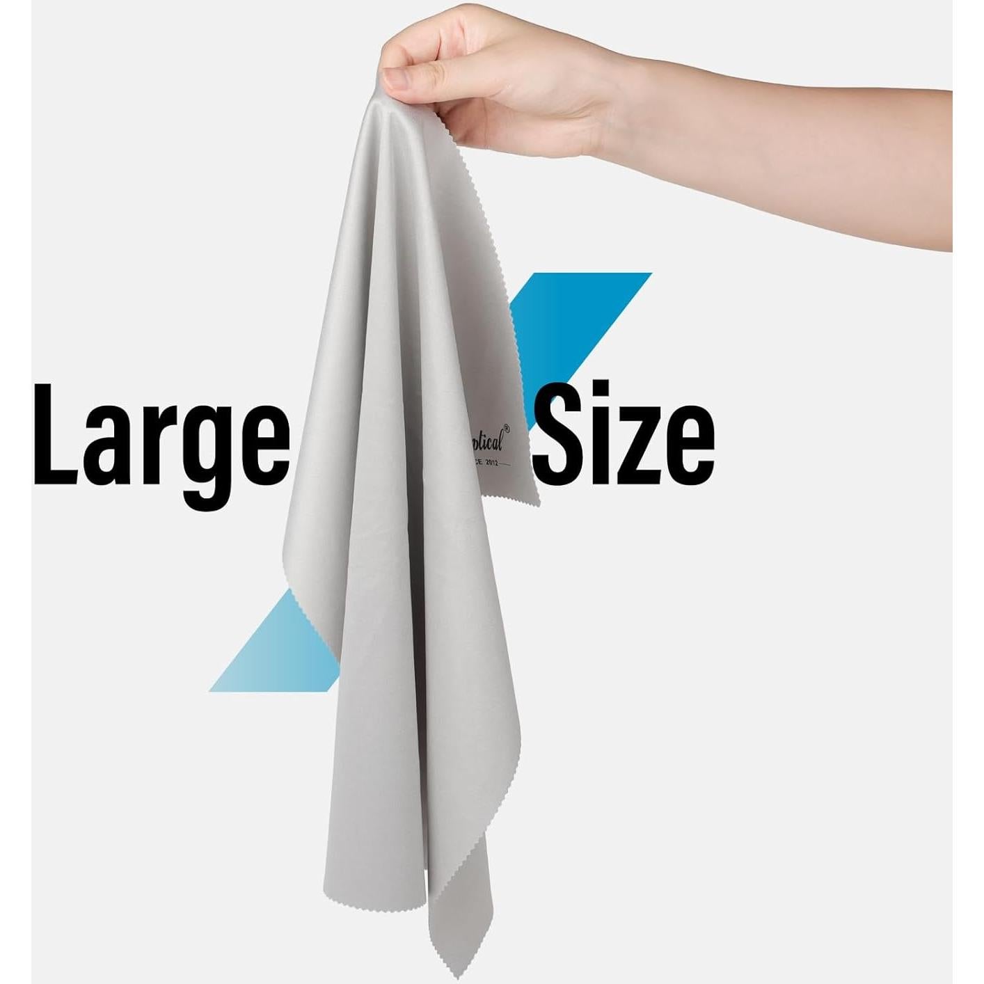 Paño de Microfibra Extra Grande 40x40cm Dhoptical Gris 2 Piezas