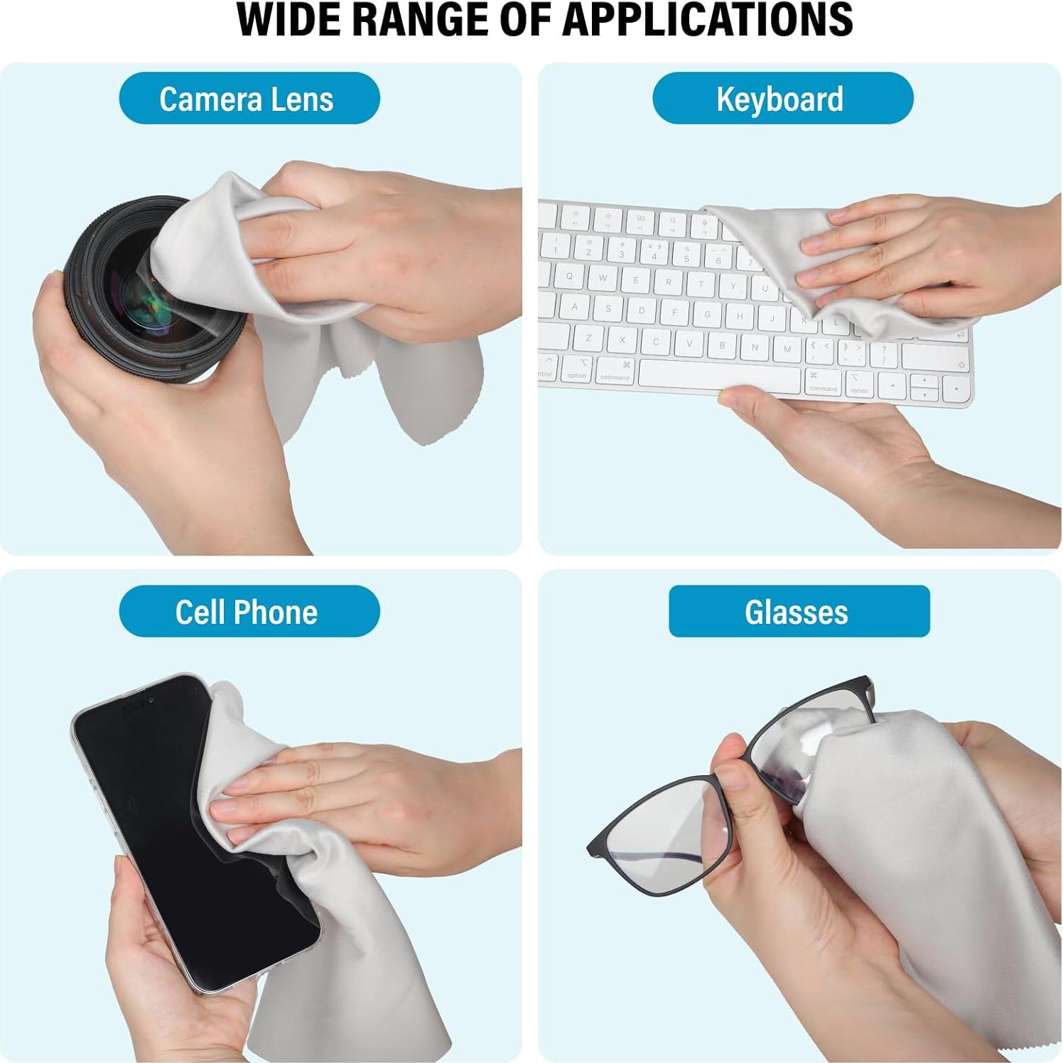 Paño de Microfibra Extra Grande 40x40cm Dhoptical Gris 2 Piezas