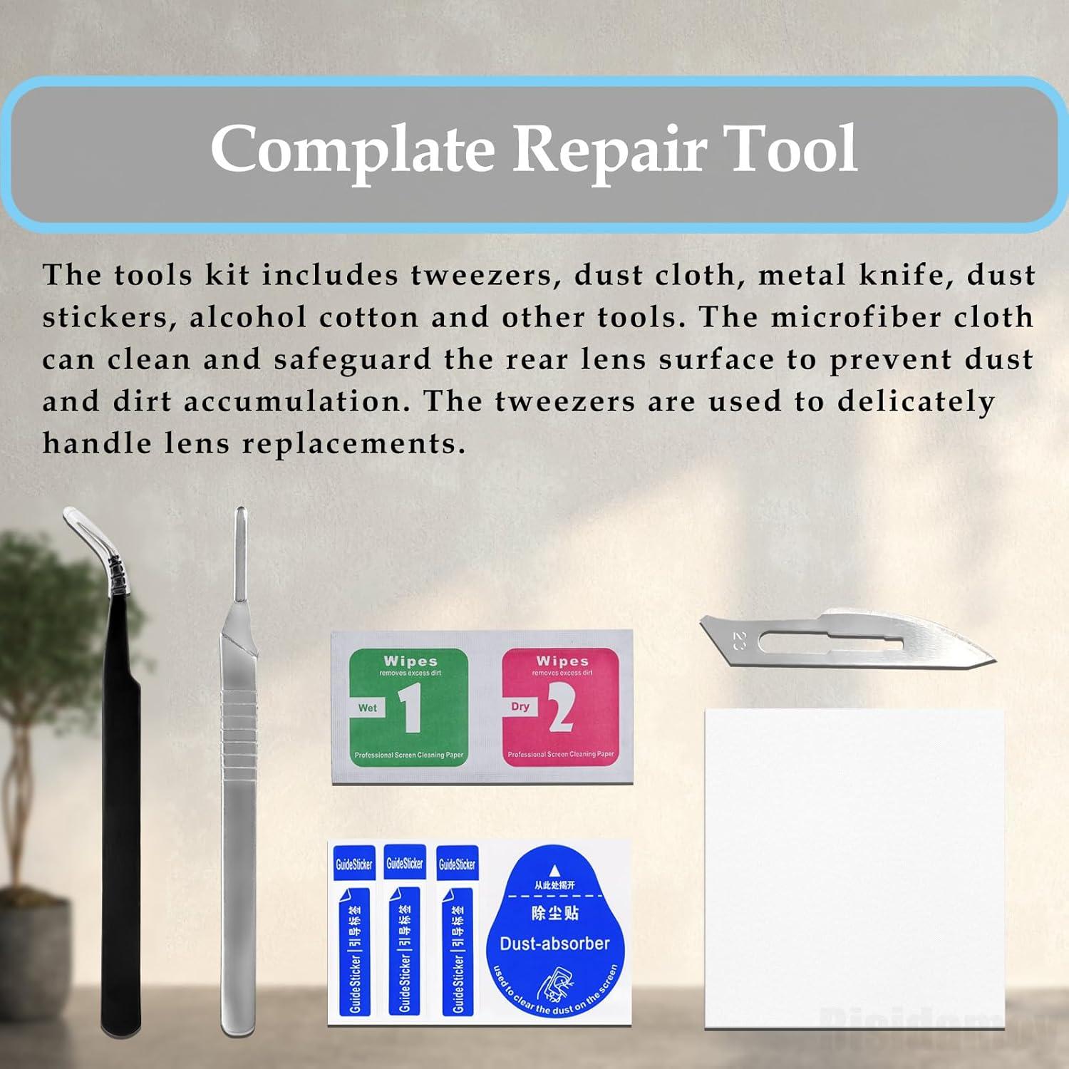 2 Juegos Lente Cámara Trasera iPhone X Risidamoy Gris Plateado