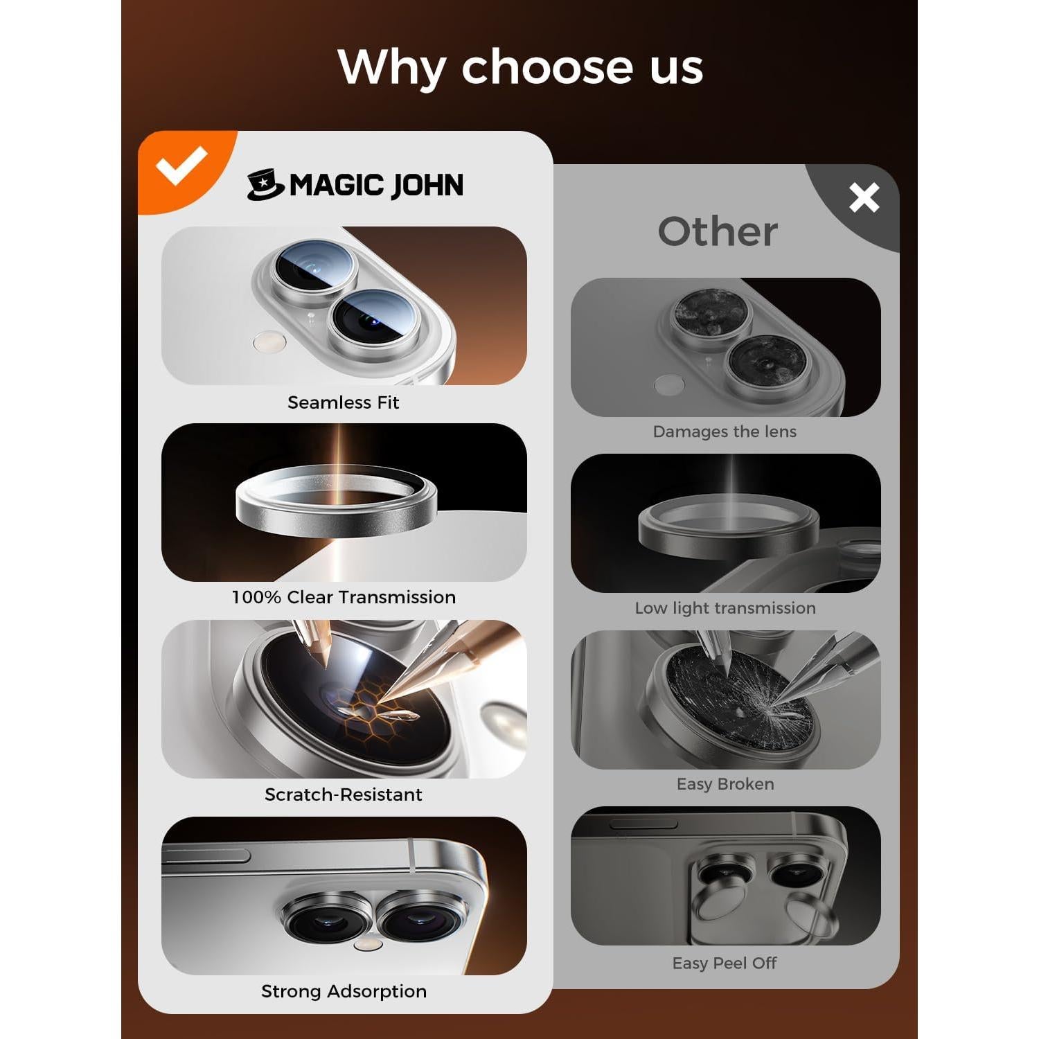 Protector de Lente de Cámara MAGIC JOHN para iPhone 17 - Vidrio Templado 9H