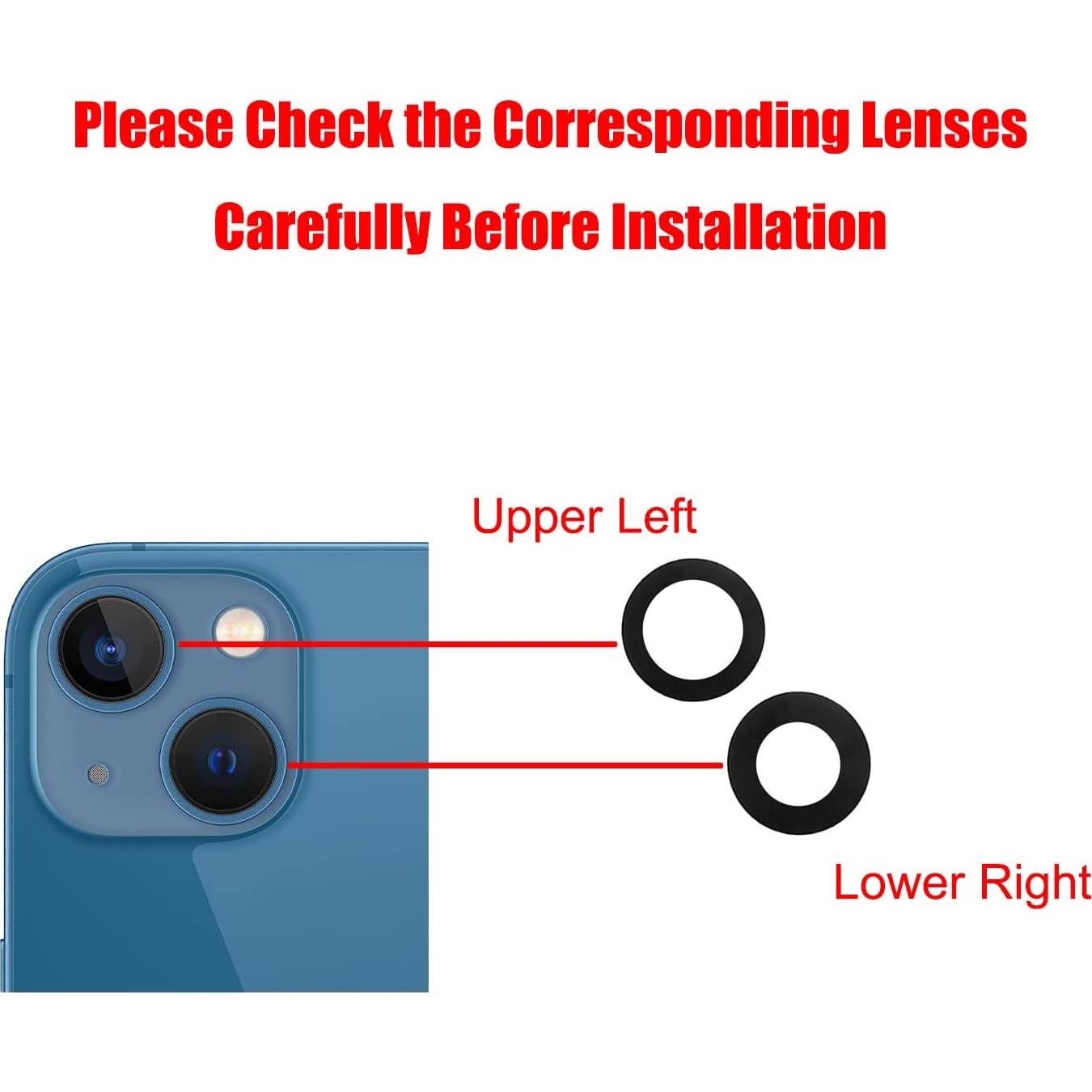 Reemplazo Lente Cámara Trasera iPhone 13 Mini PCTC - Anti-Rasguños