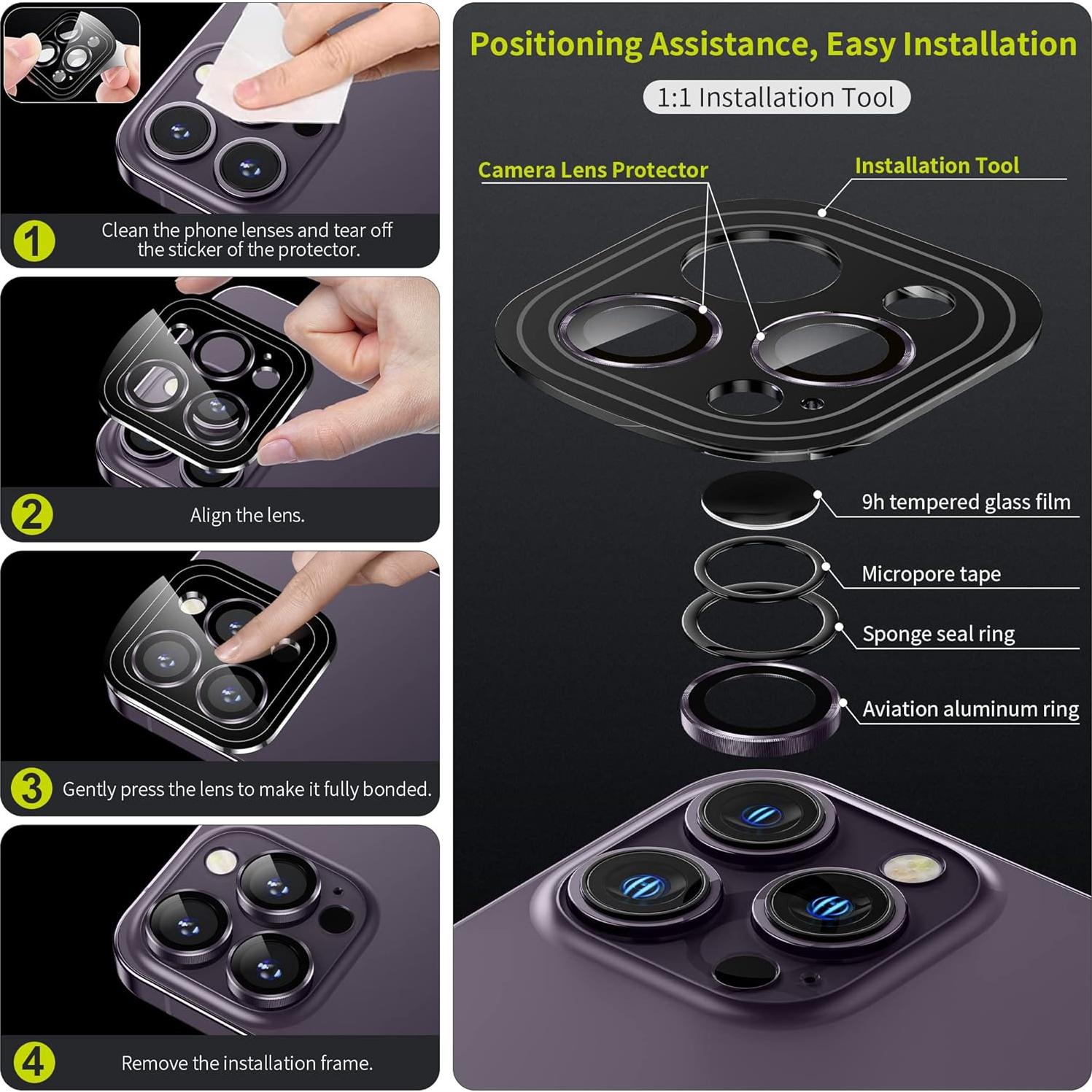 Protector de Lente de Cámara WSKEN para iPhone 14 Pro Max/Pro