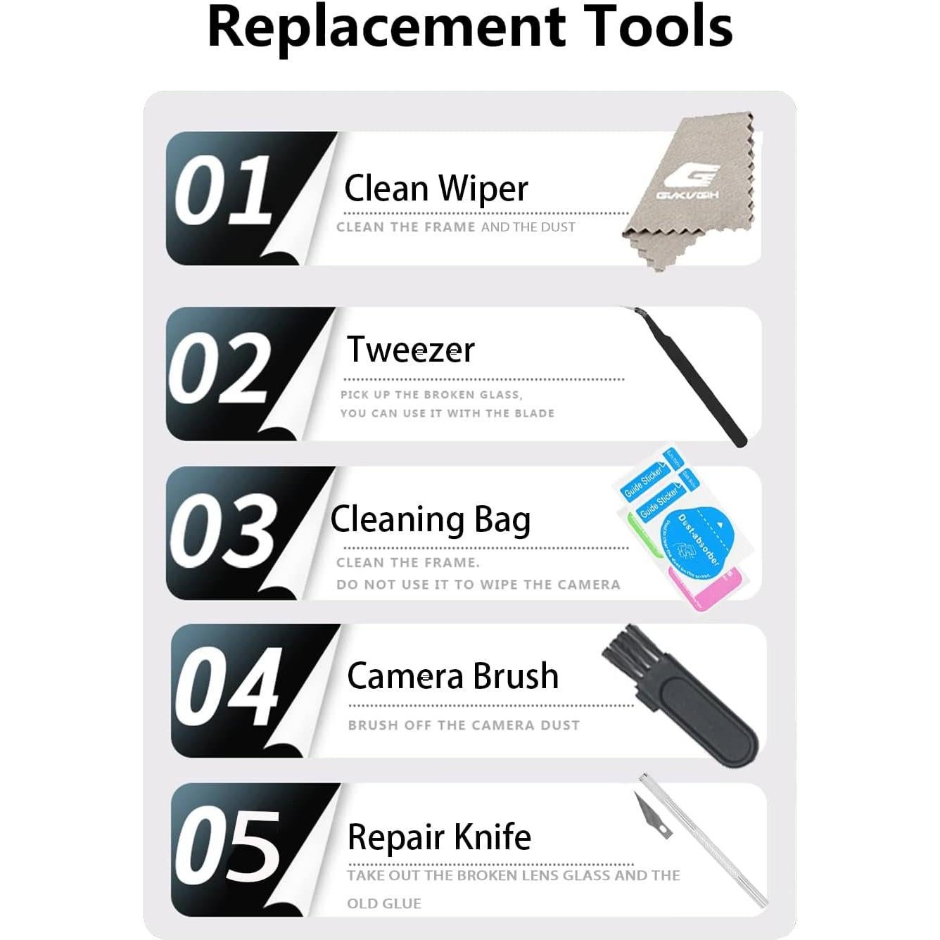 Reemplazo de Lente de Cámara Trasera GVKVGIH para iPhone 14/15