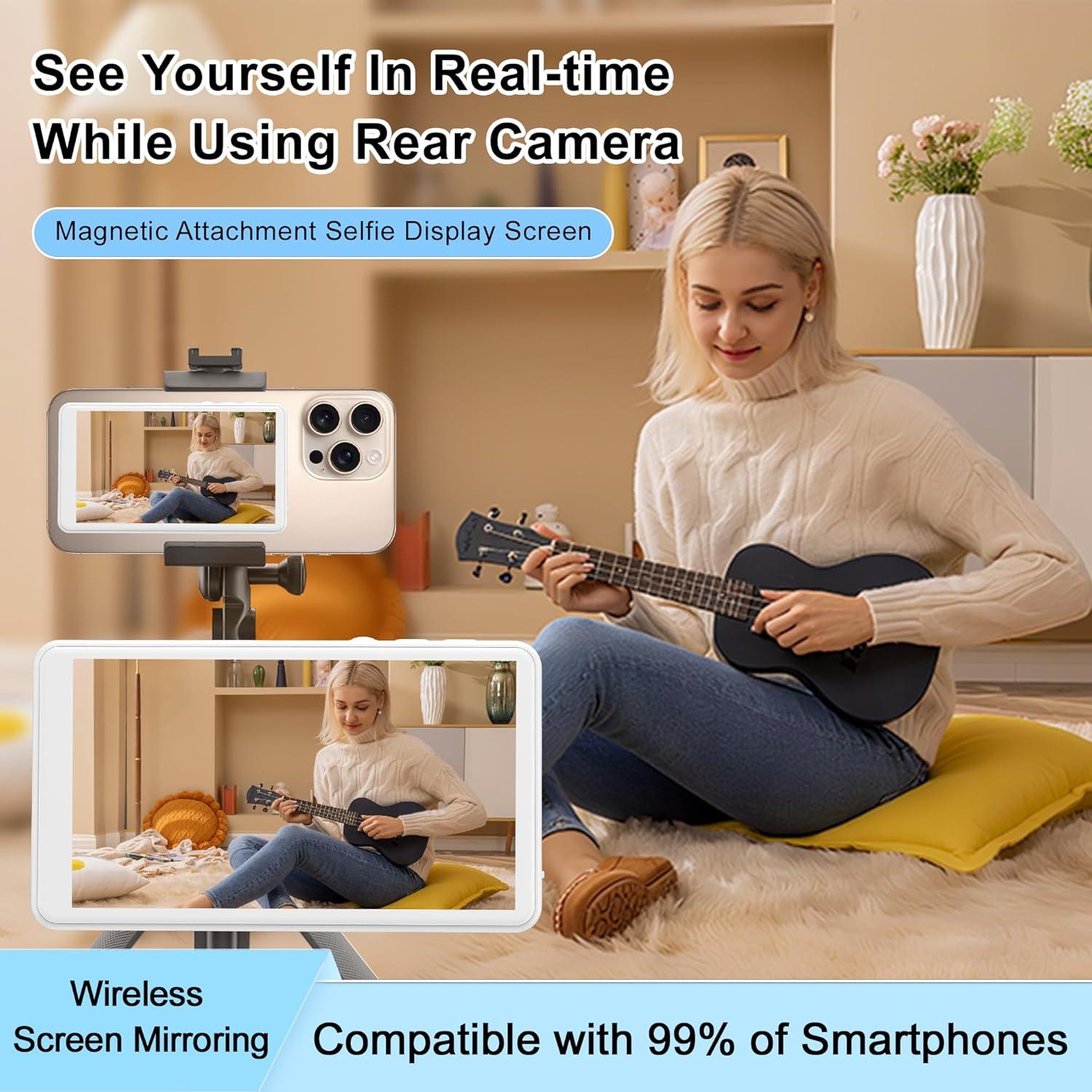 Monitor Selfie Inalámbrico Gisotu T1 para iPhone/Android 4.02"