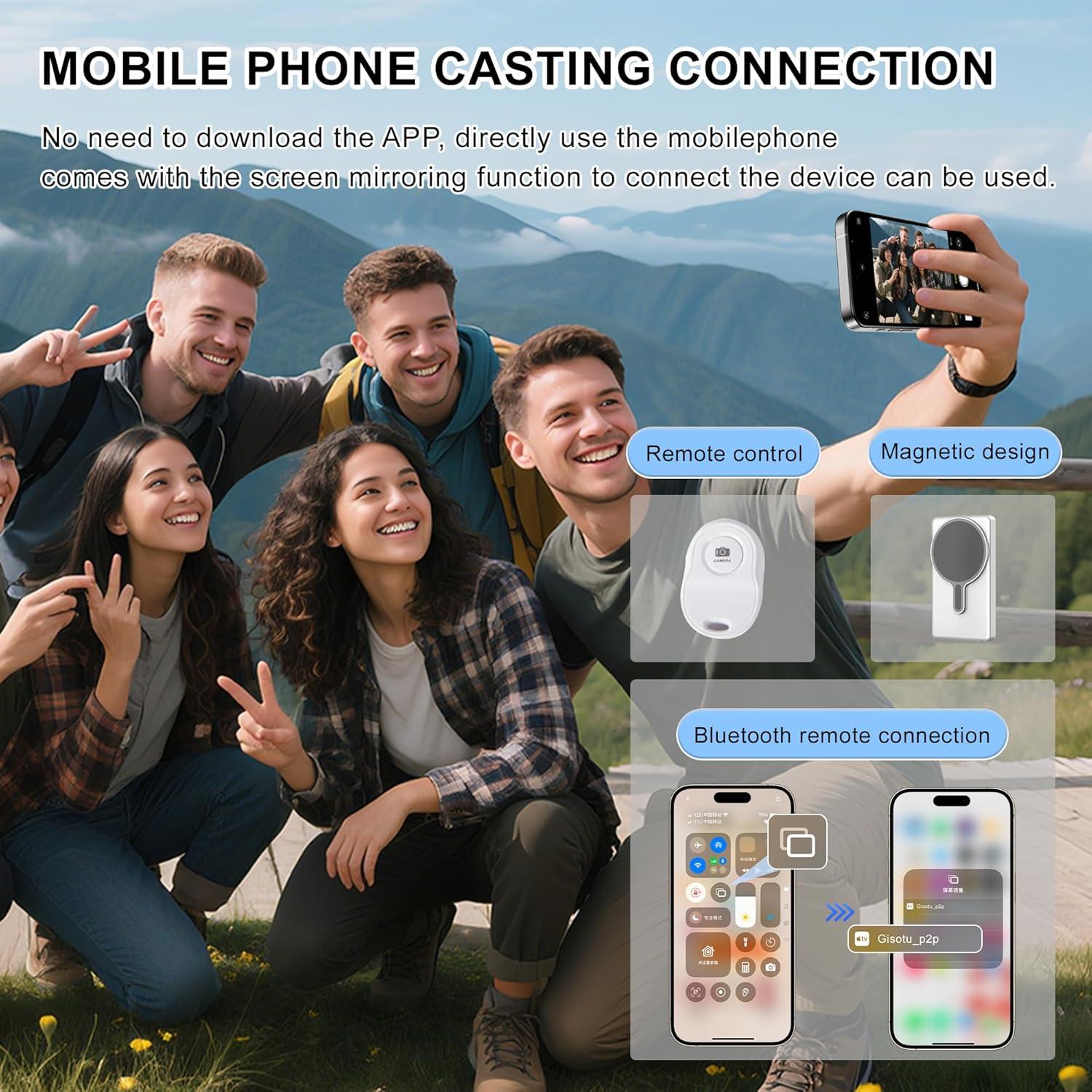 Monitor Selfie Inalámbrico Gisotu T1 para iPhone/Android 4.02"