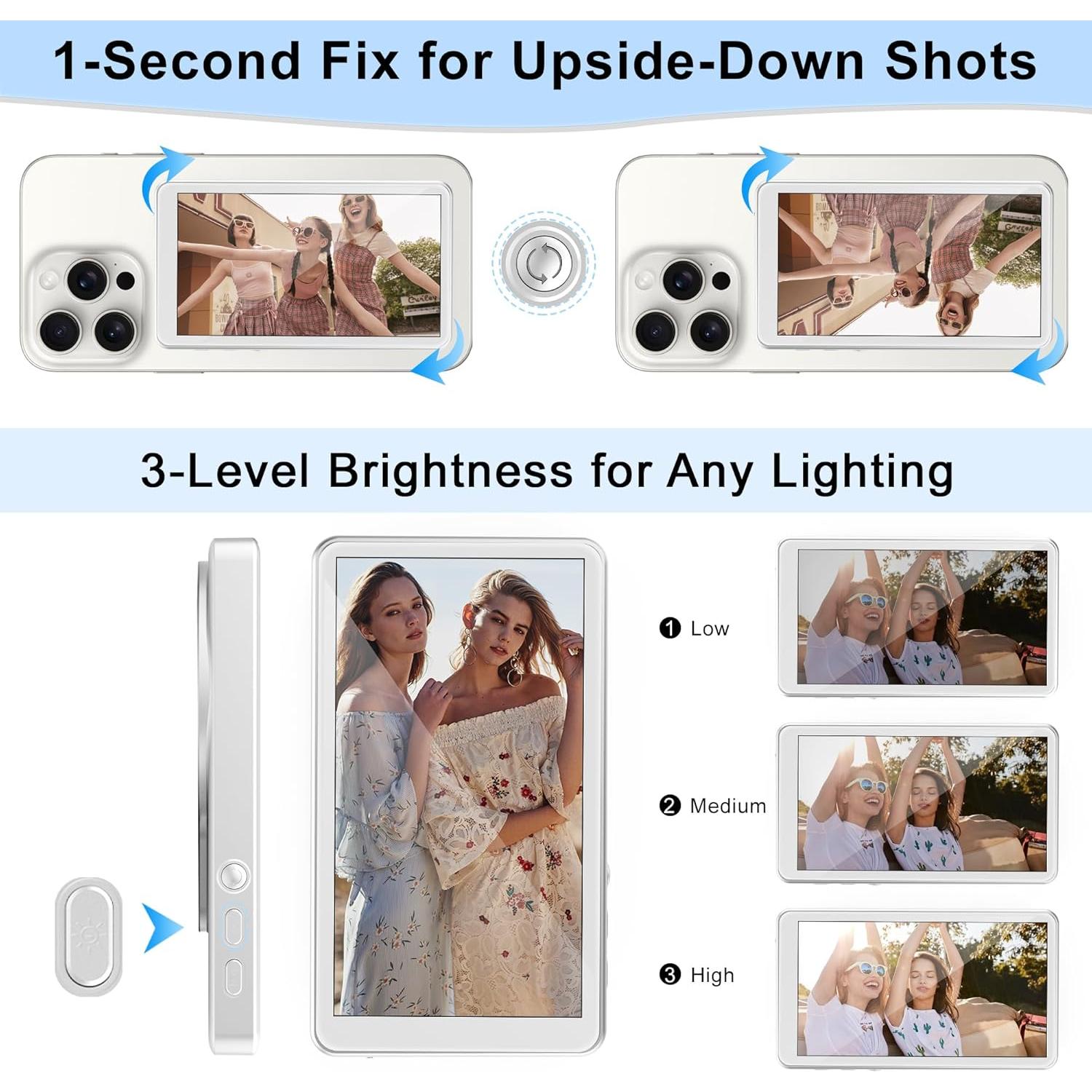 Monitor Selfie Inalámbrico Gisotu T1 para iPhone/Android 4.02"
