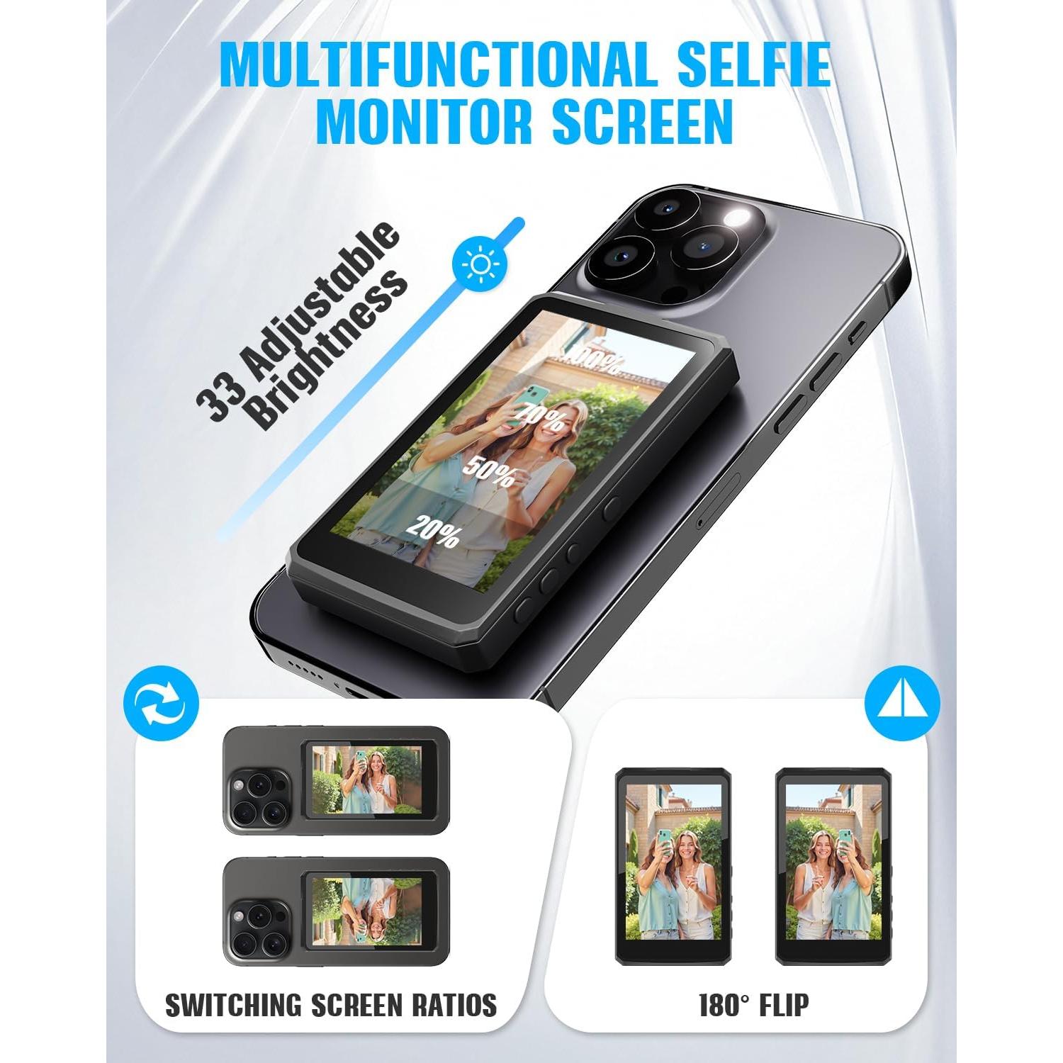 Monitor Selfie Inalámbrico 4K VERDELLE T5 para iPhone