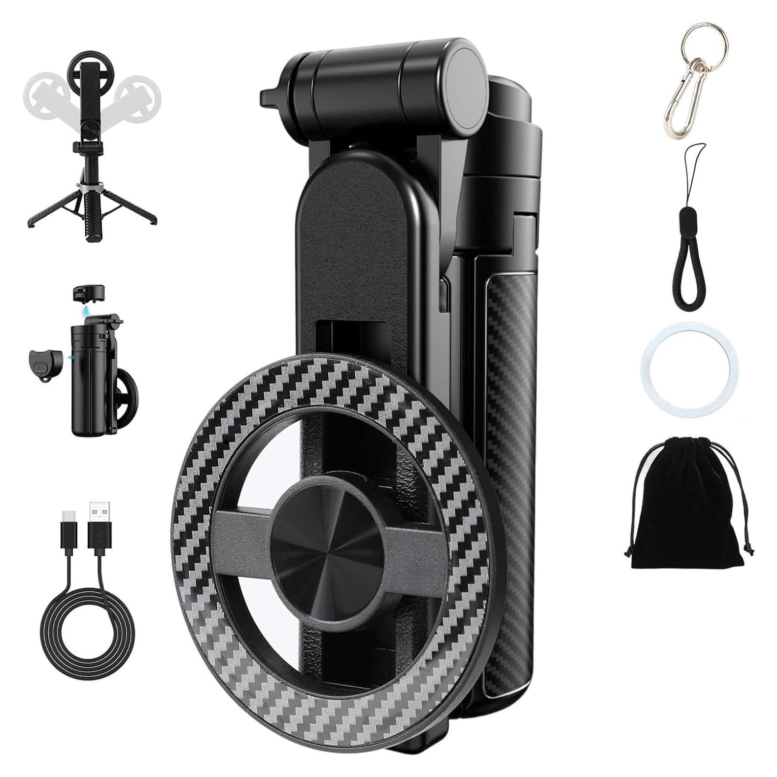 Trípode de Selfie Magnético 4-en-1 Genérico con Control Remoto