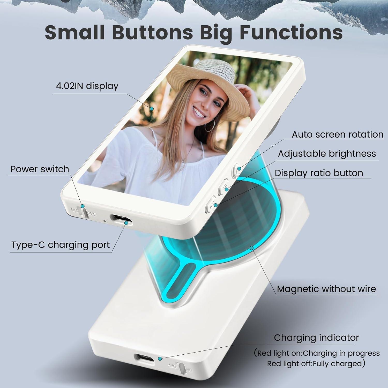 Monitor de Vlog Selfie Inalámbrico AFFLAT 4.02" HD