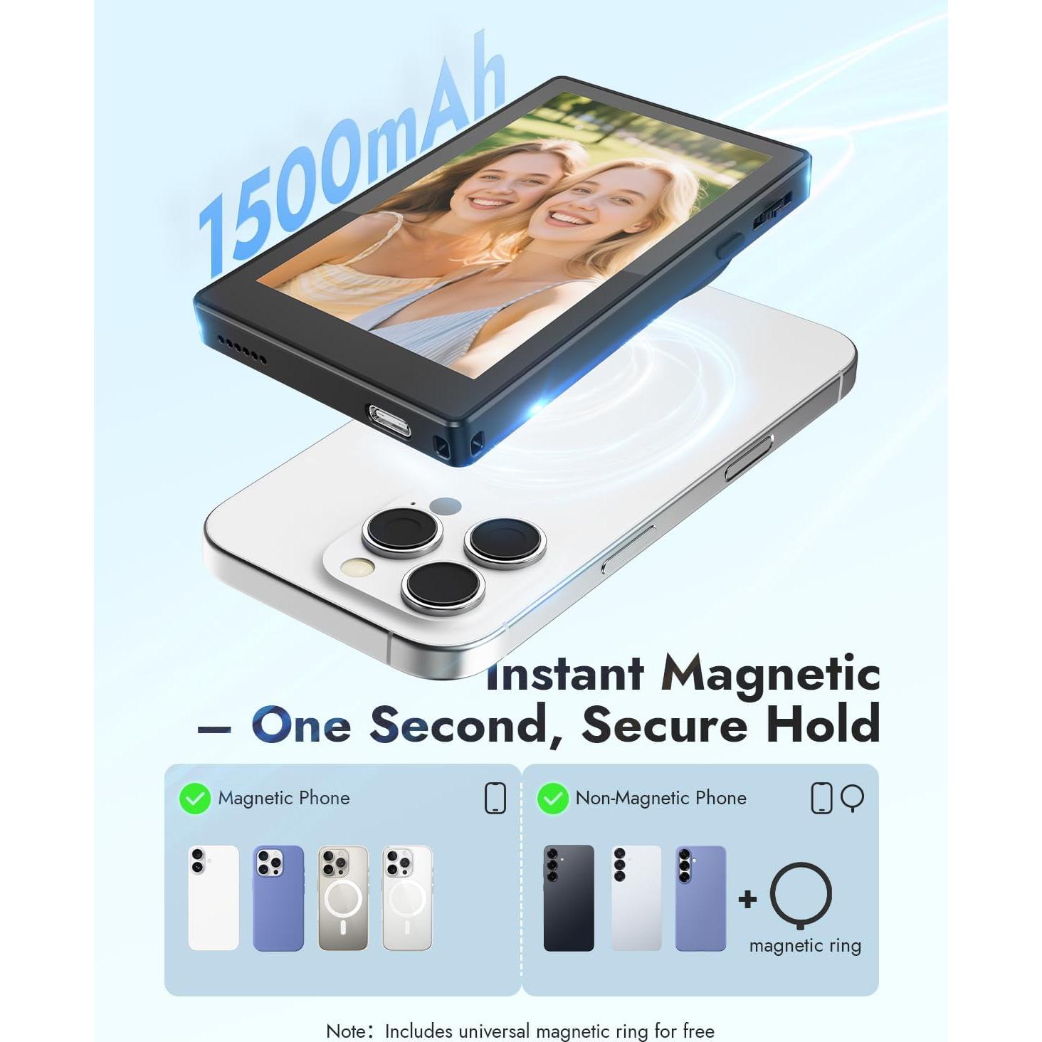 Monitor Selfie Inalámbrico WARDIX 3.97" Magnético