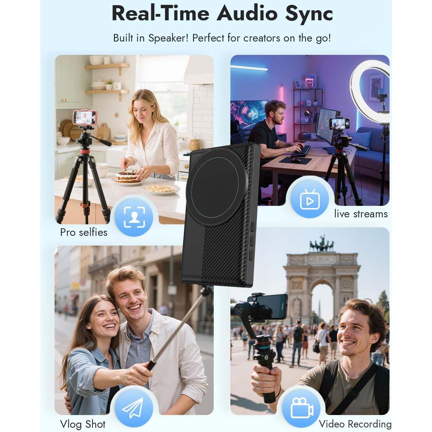 Monitor Selfie Inalámbrico WARDIX 3.97" Magnético