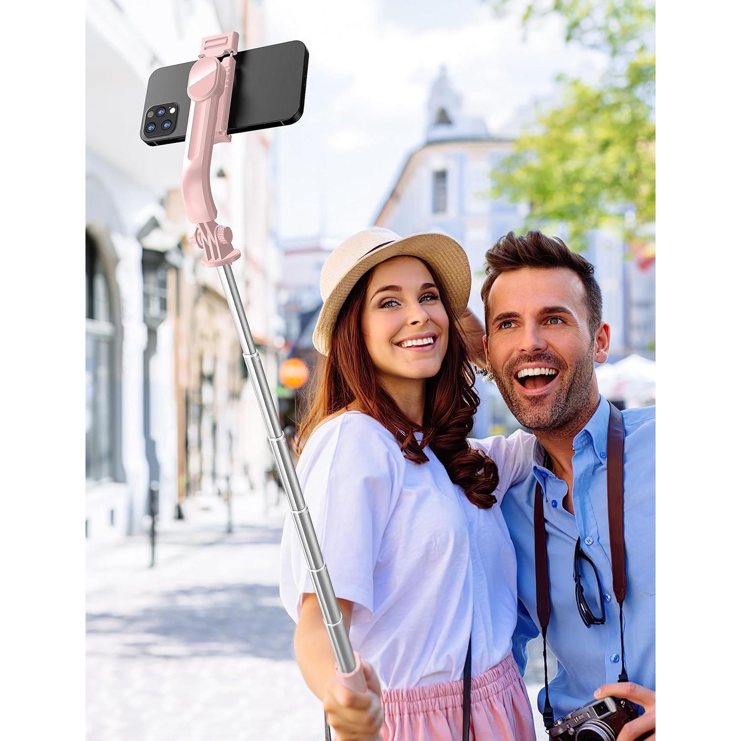 Trípode para Teléfono SelfieShow L12 Rosa Extensible 106 cm