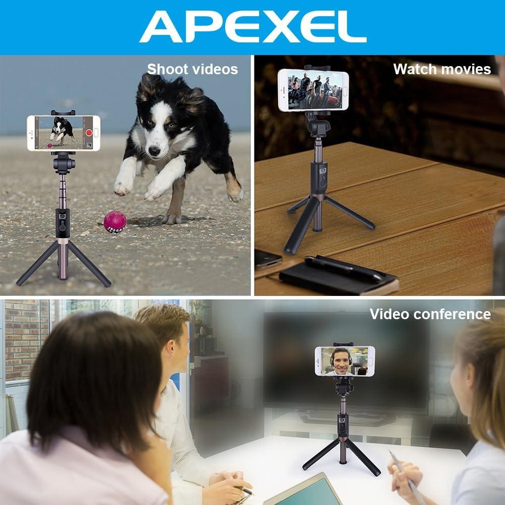 Bastón de Selfie 2-en-1 Apexel con Trípode y Control Remoto