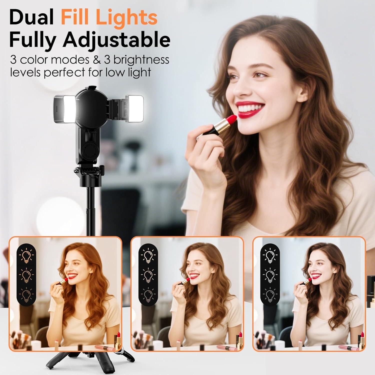 Trípode Mini Selfie CloudValley 4-en-1 con Luz y Control Remoto