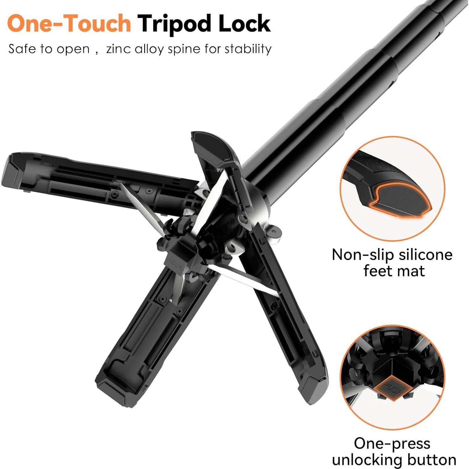 Trípode Mini Selfie CloudValley 4-en-1 con Luz y Control Remoto