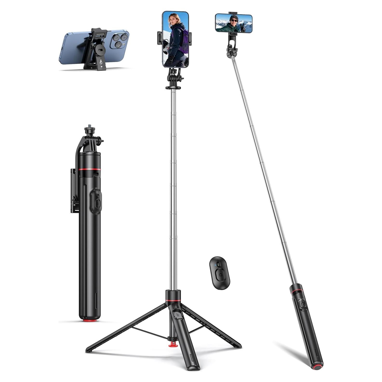 Trípode Automático Qirita 178 cm con Control Remoto para Smartphone