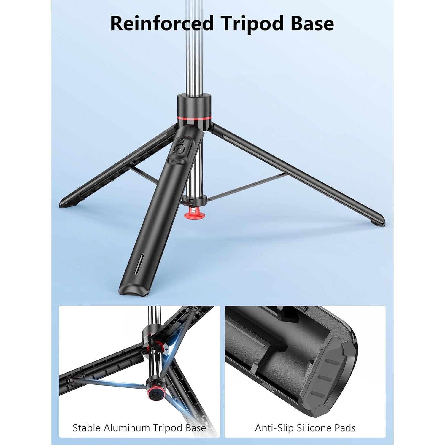 Trípode Automático Qirita 178 cm con Control Remoto para Smartphone