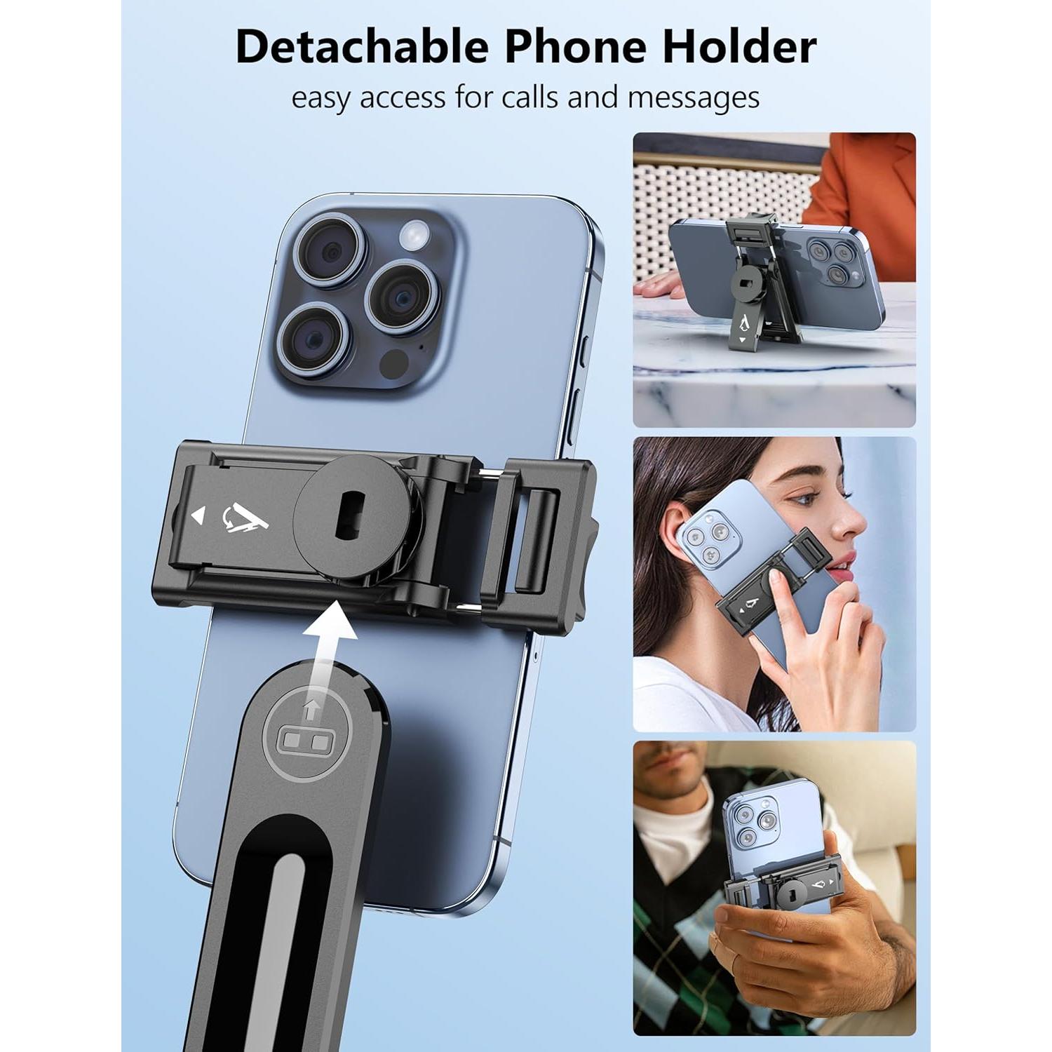 Trípode Automático Qirita 178 cm con Control Remoto para Smartphone