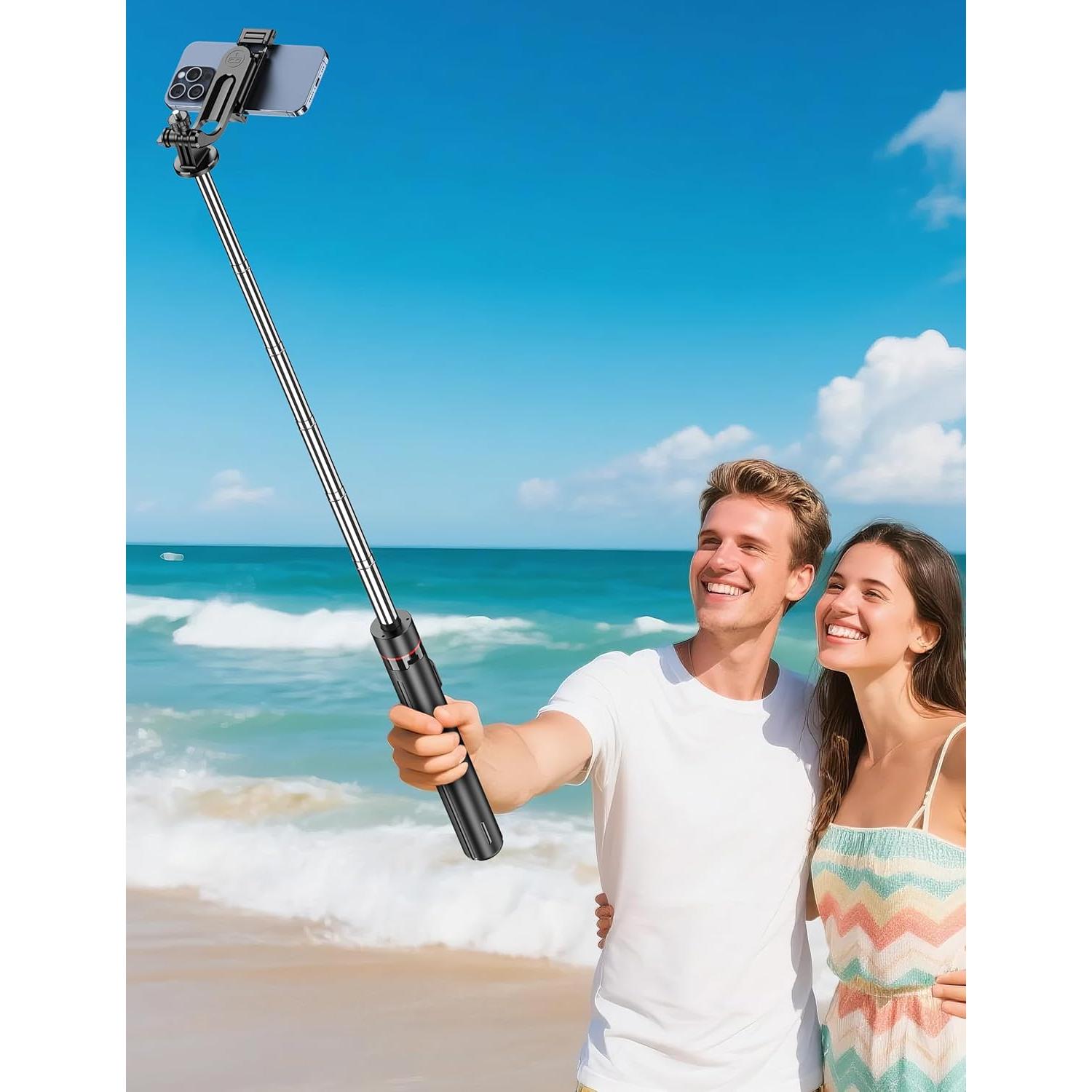 Trípode Automático Qirita 178 cm con Control Remoto para Smartphone