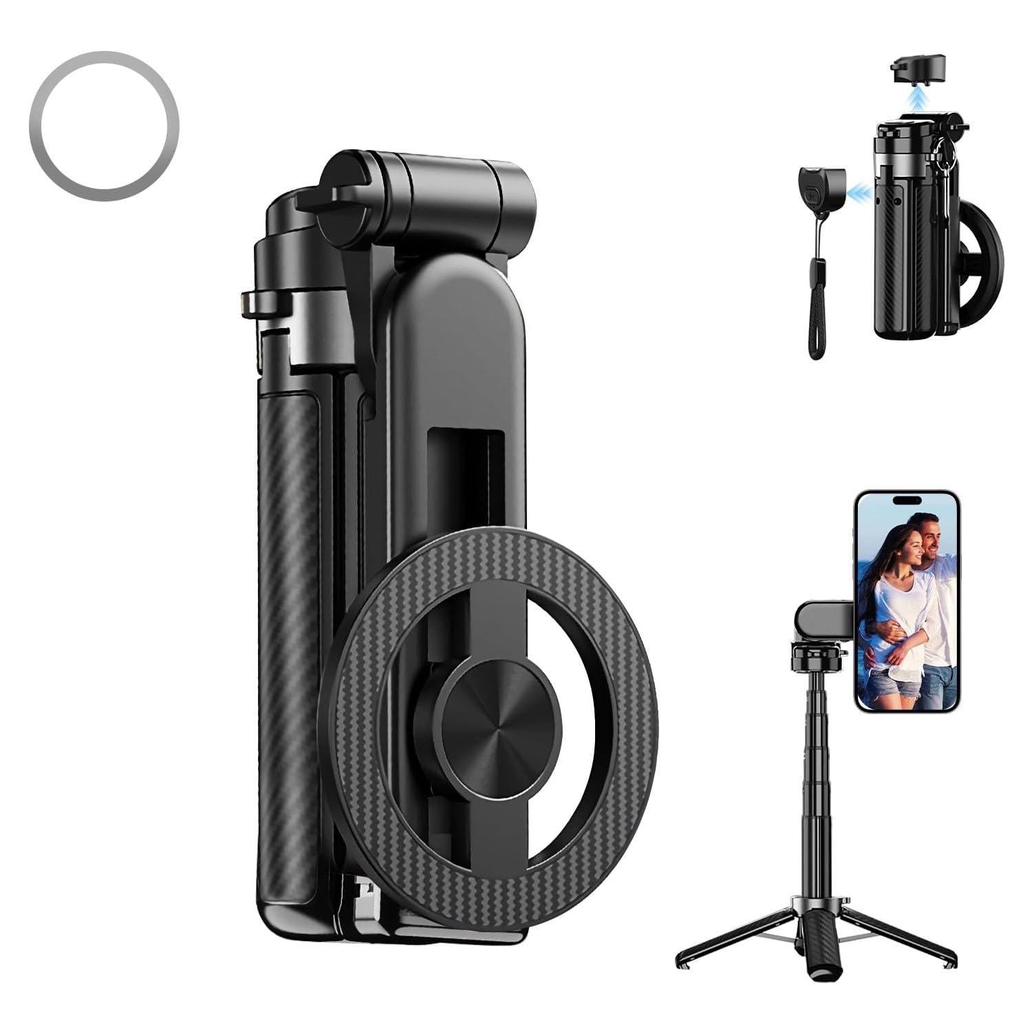 Palo de Selfie Magnético 4-en-1 Dayinkes T20, Control Remoto