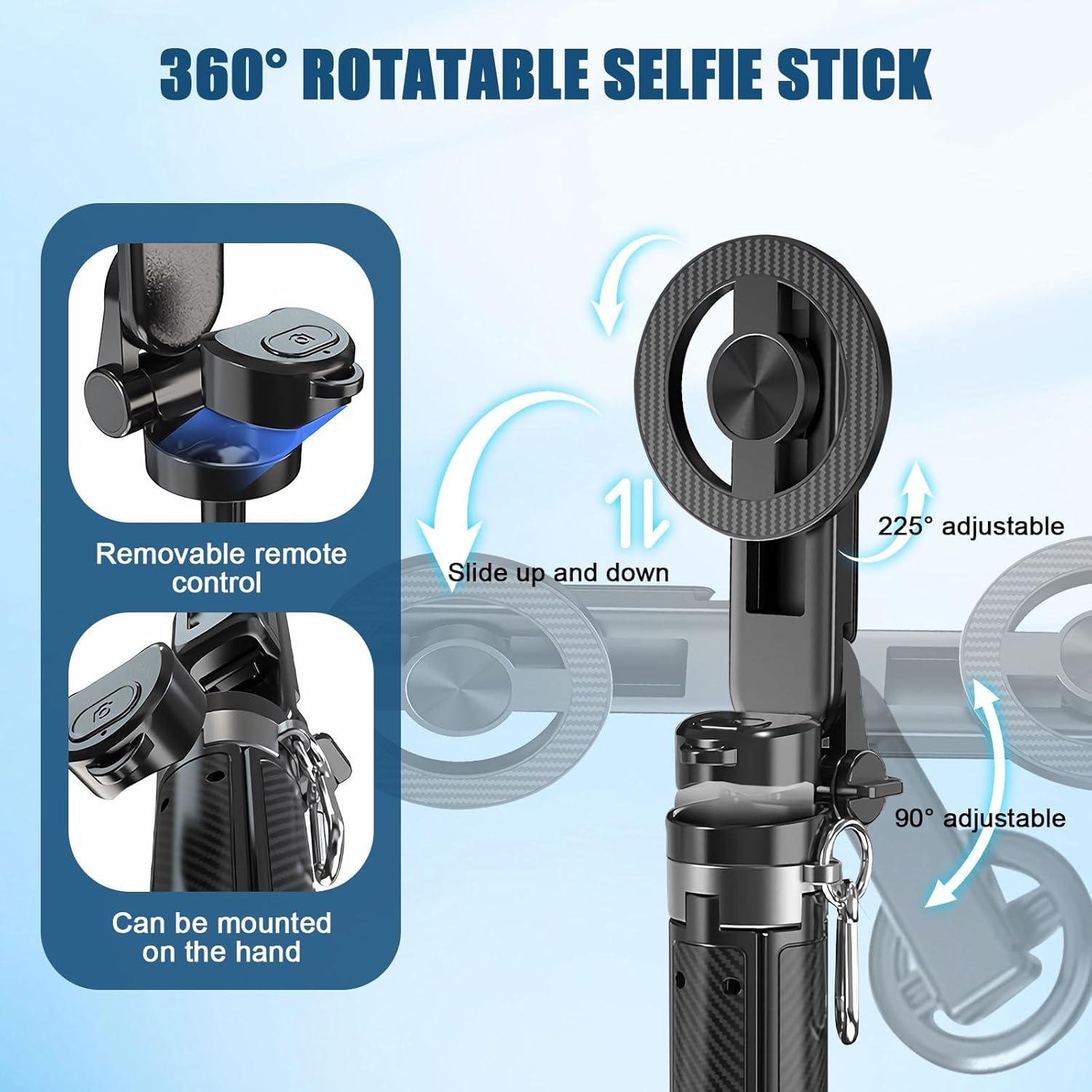 Palo de Selfie Magnético 4-en-1 Dayinkes T20, Control Remoto