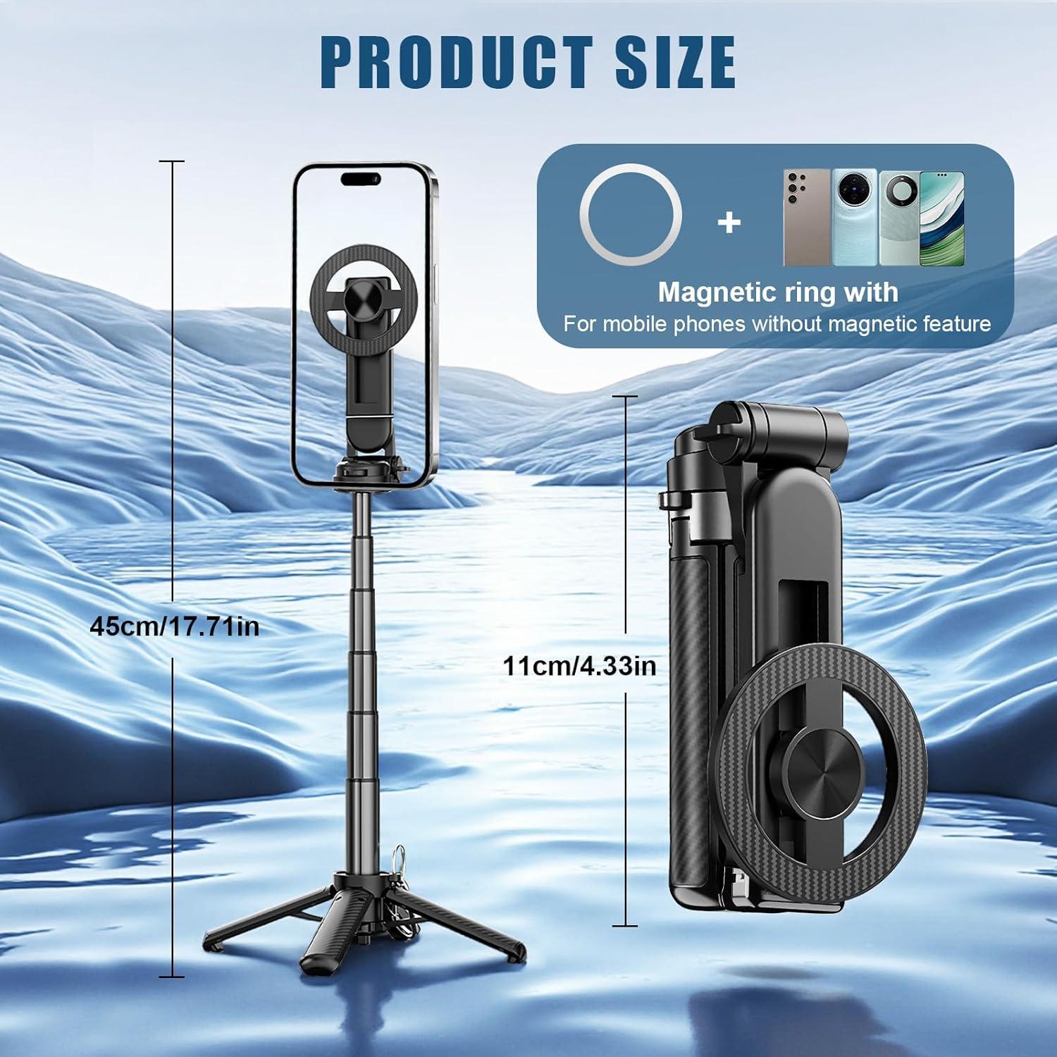 Palo de Selfie Magnético 4-en-1 Dayinkes T20, Control Remoto