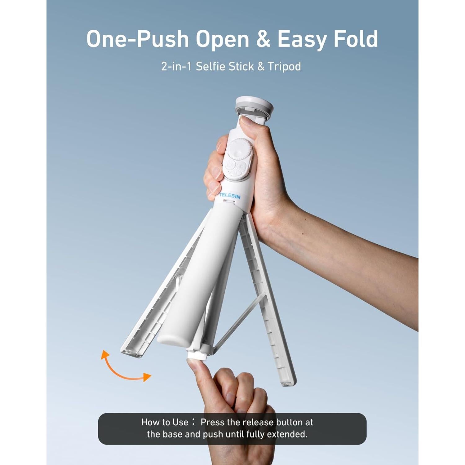 Trípode Selfie TELESIN 50" Ajustable con Control Remoto