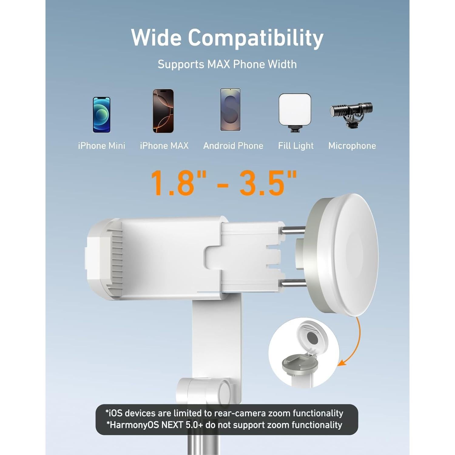 Trípode Selfie TELESIN 50" Ajustable con Control Remoto