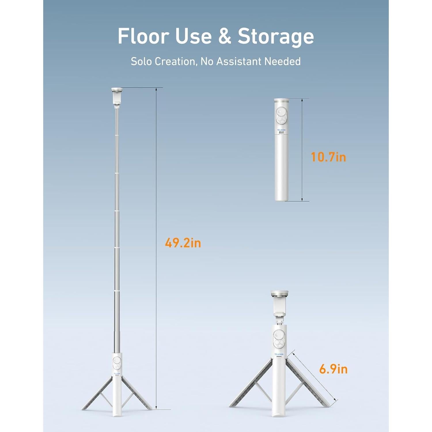 Trípode Selfie TELESIN 50" Ajustable con Control Remoto