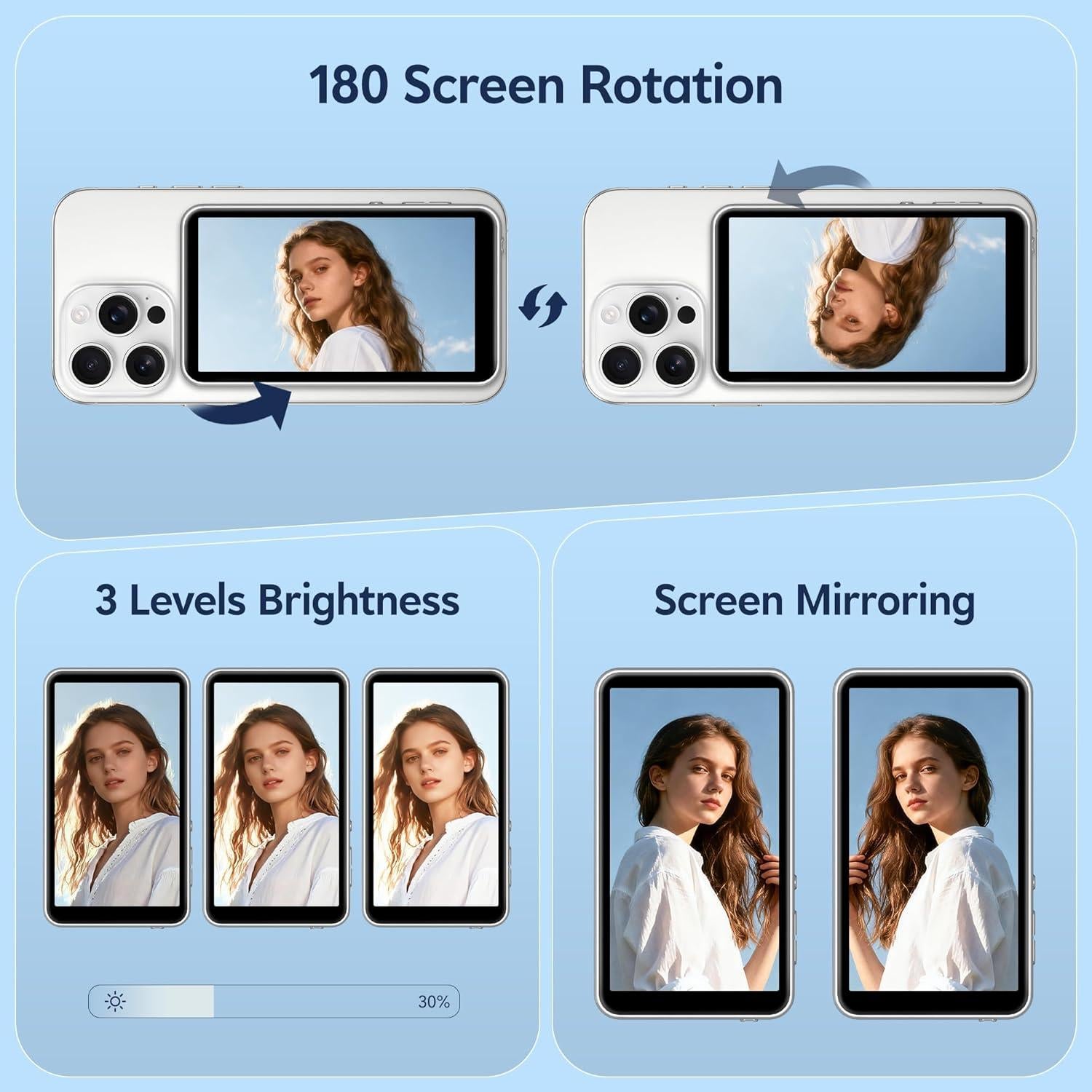 Monitor Selfie Inalámbrico PEYAKO 4.02" con Control Remoto