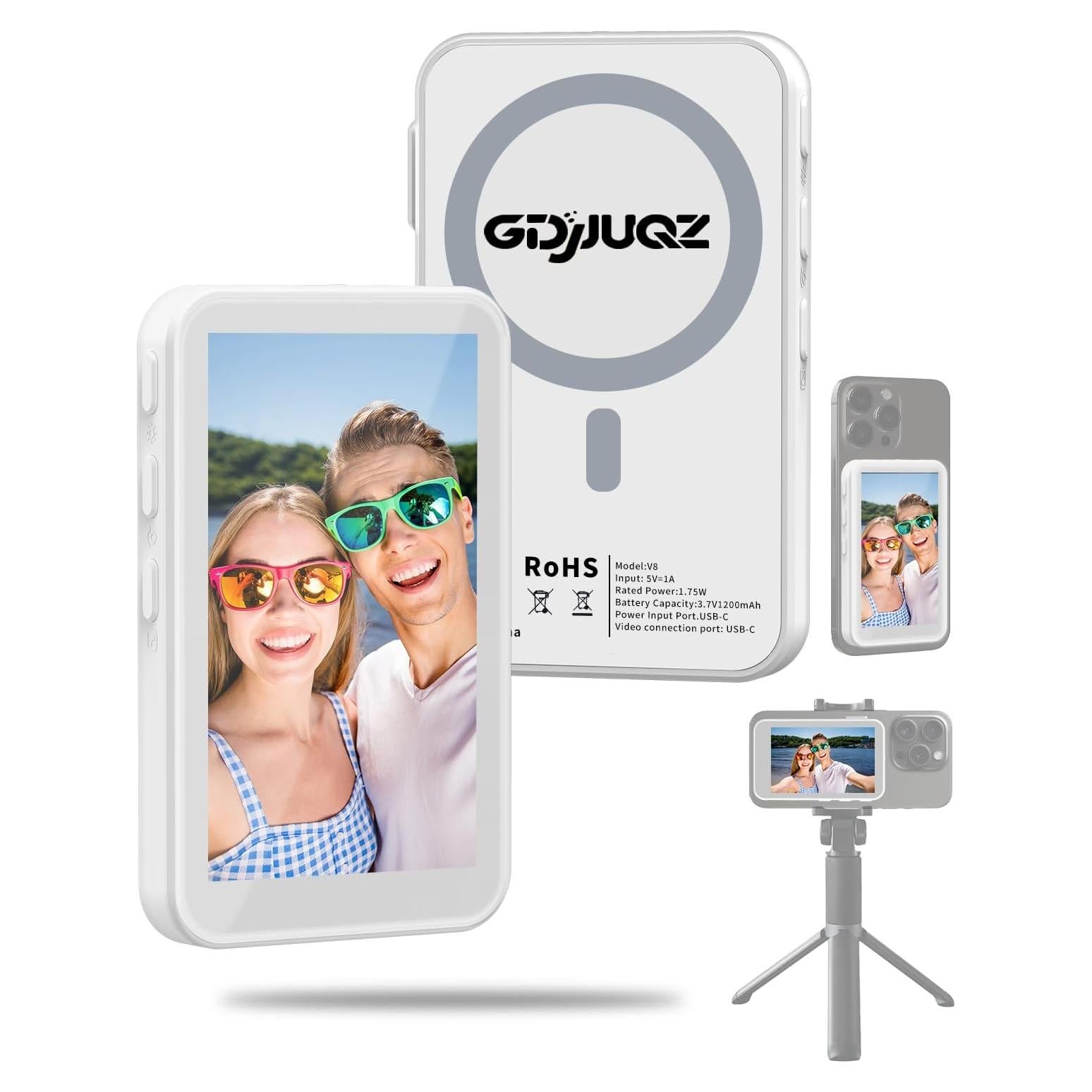 Pantalla Monitor Selfie Inalámbrica GDJUQZ 4K para Vlog