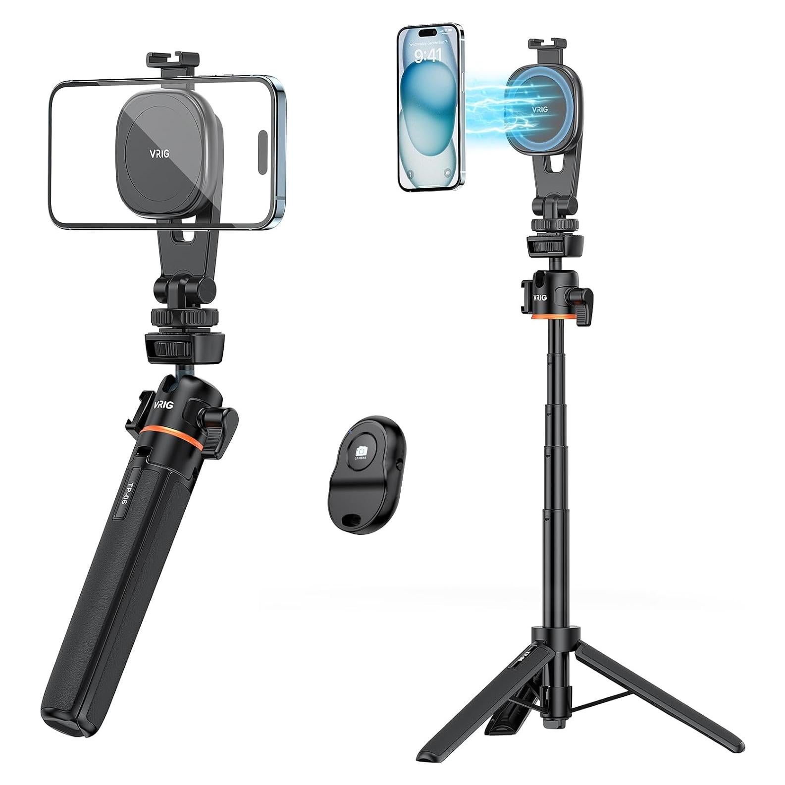 Trípode de Selfie Magnético VRIG MG-03, Extensible 20.5-55 cm