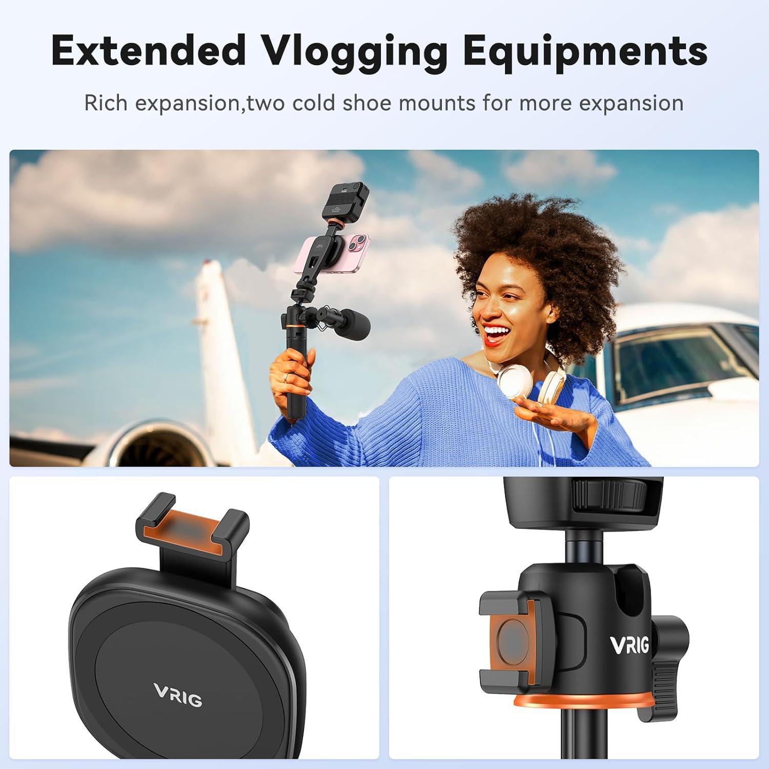 Trípode de Selfie Magnético VRIG MG-03, Extensible 20.5-55 cm