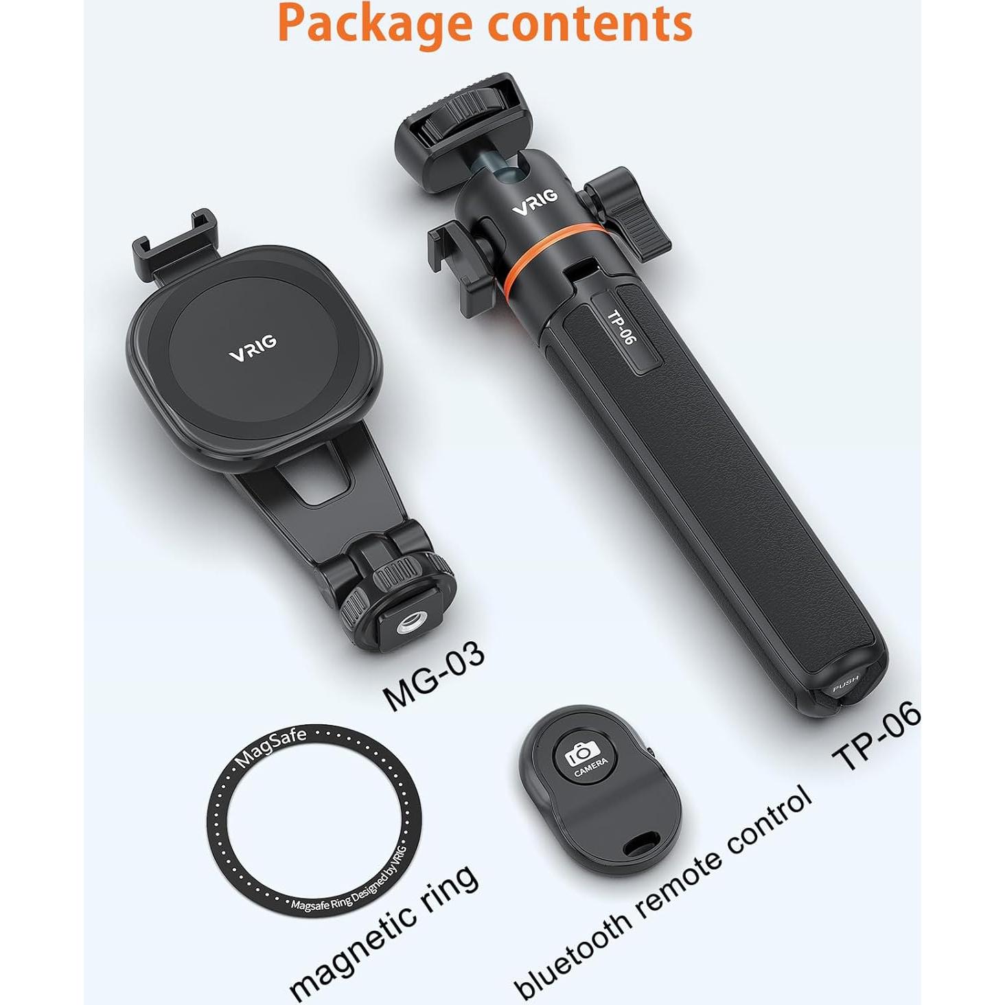 Trípode de Selfie Magnético VRIG MG-03, Extensible 20.5-55 cm