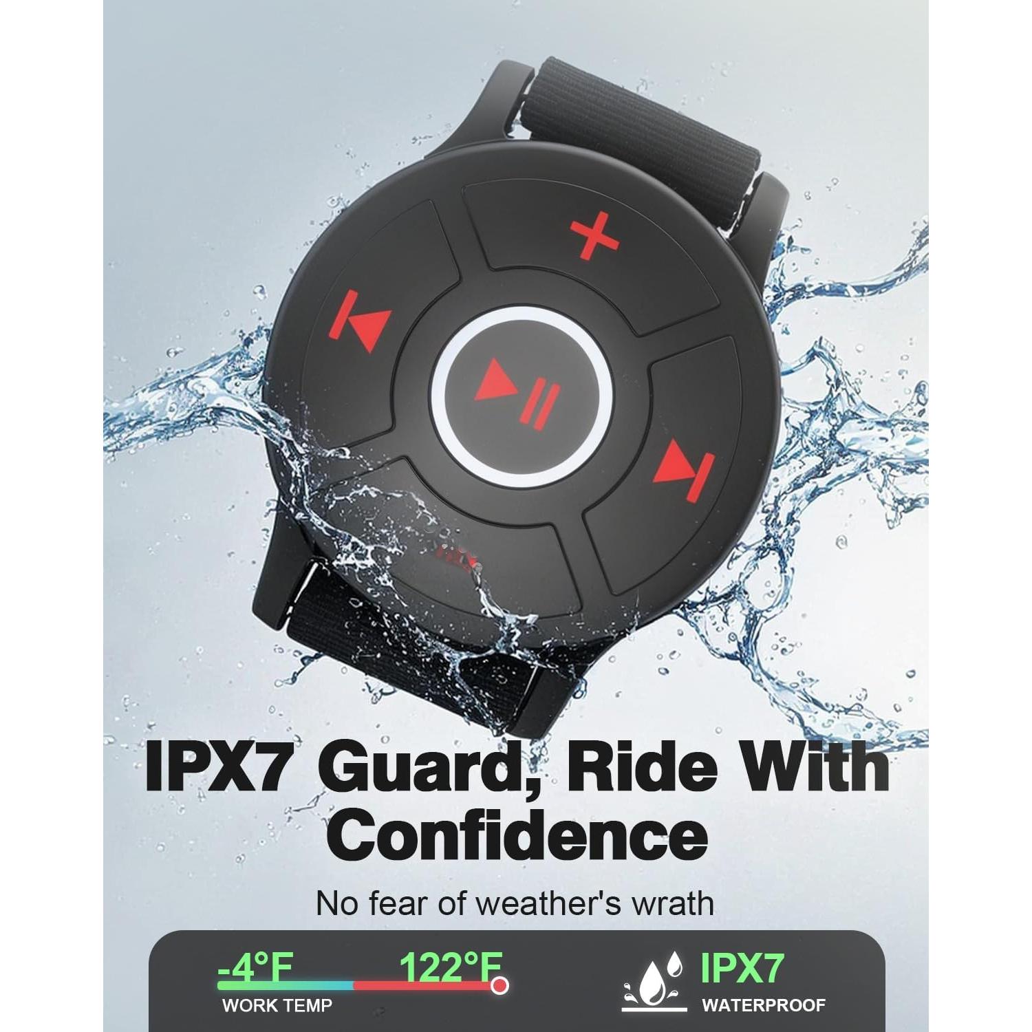 Control Remoto Bluetooth Muslecid C10 IPX7 para Volante y Deportes