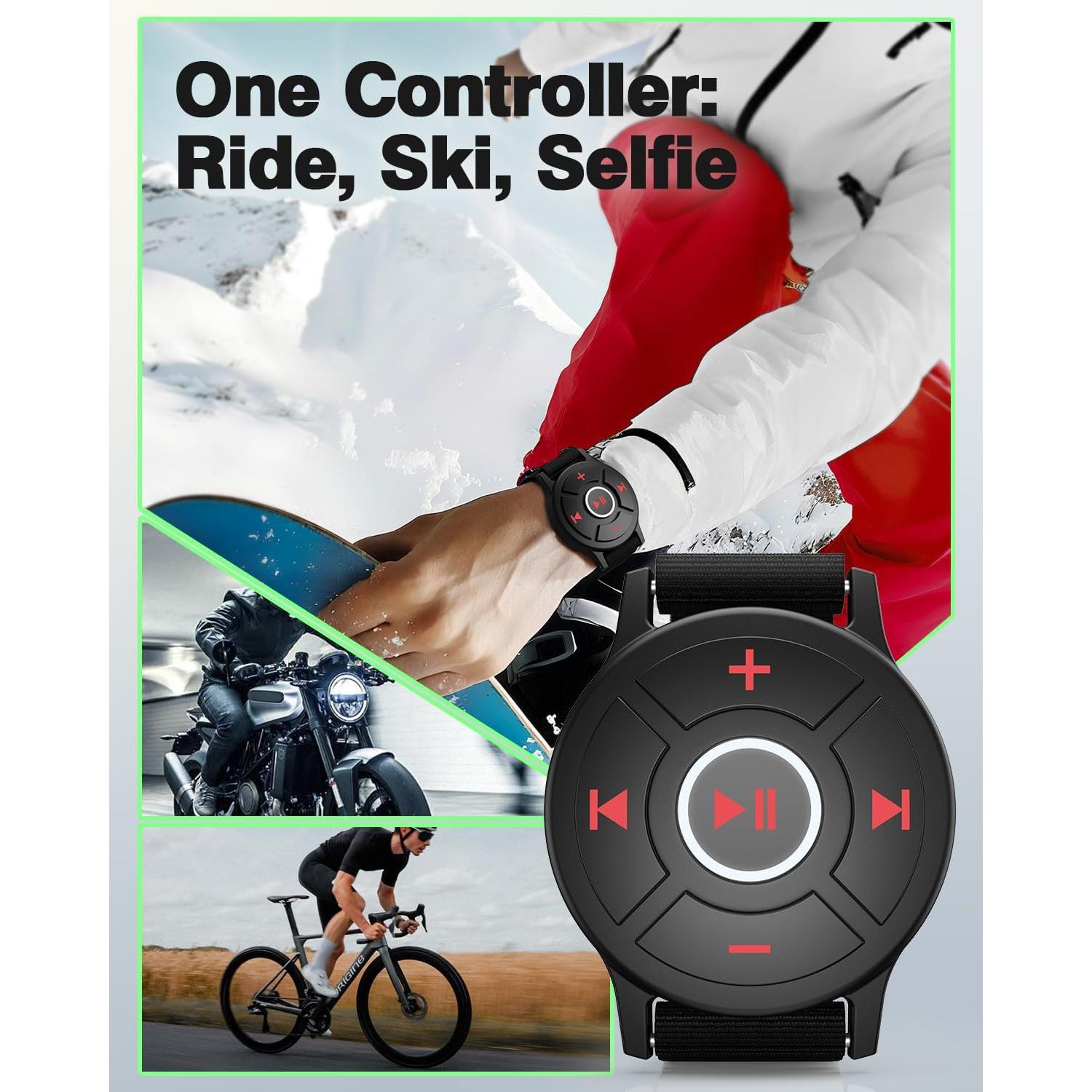 Control Remoto Bluetooth Muslecid C10 IPX7 para Volante y Deportes