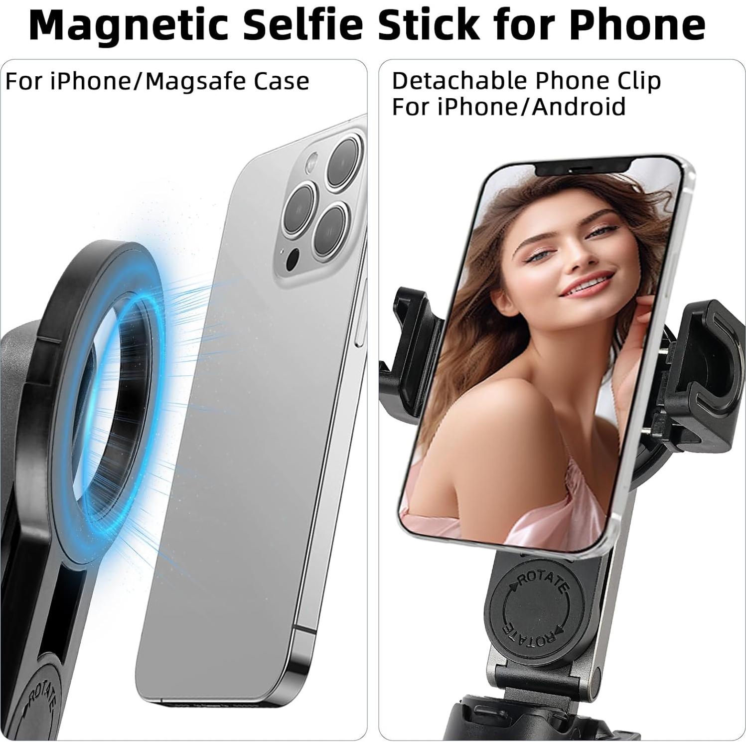 Palo Selfie Trípode Magnético WOVTE P15 para iPhone 11.7cm