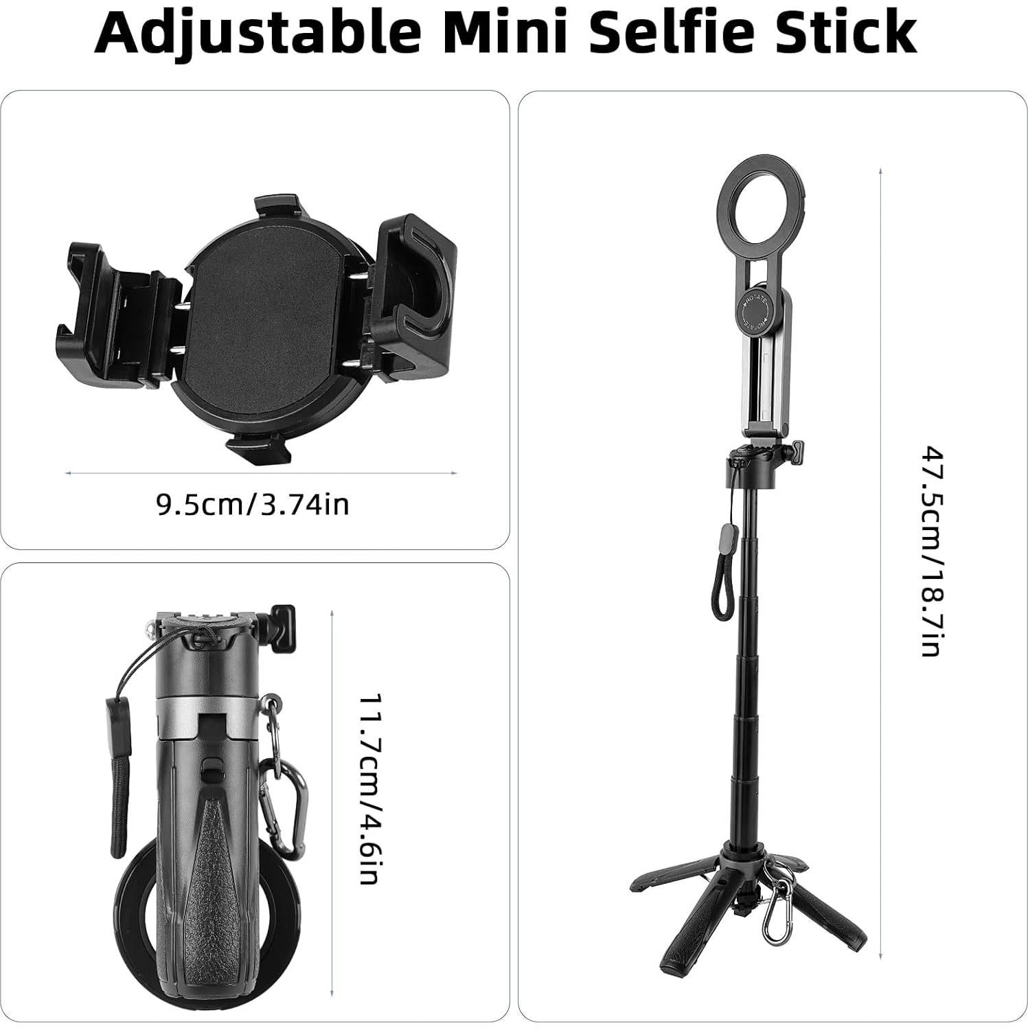 Palo Selfie Trípode Magnético WOVTE P15 para iPhone 11.7cm