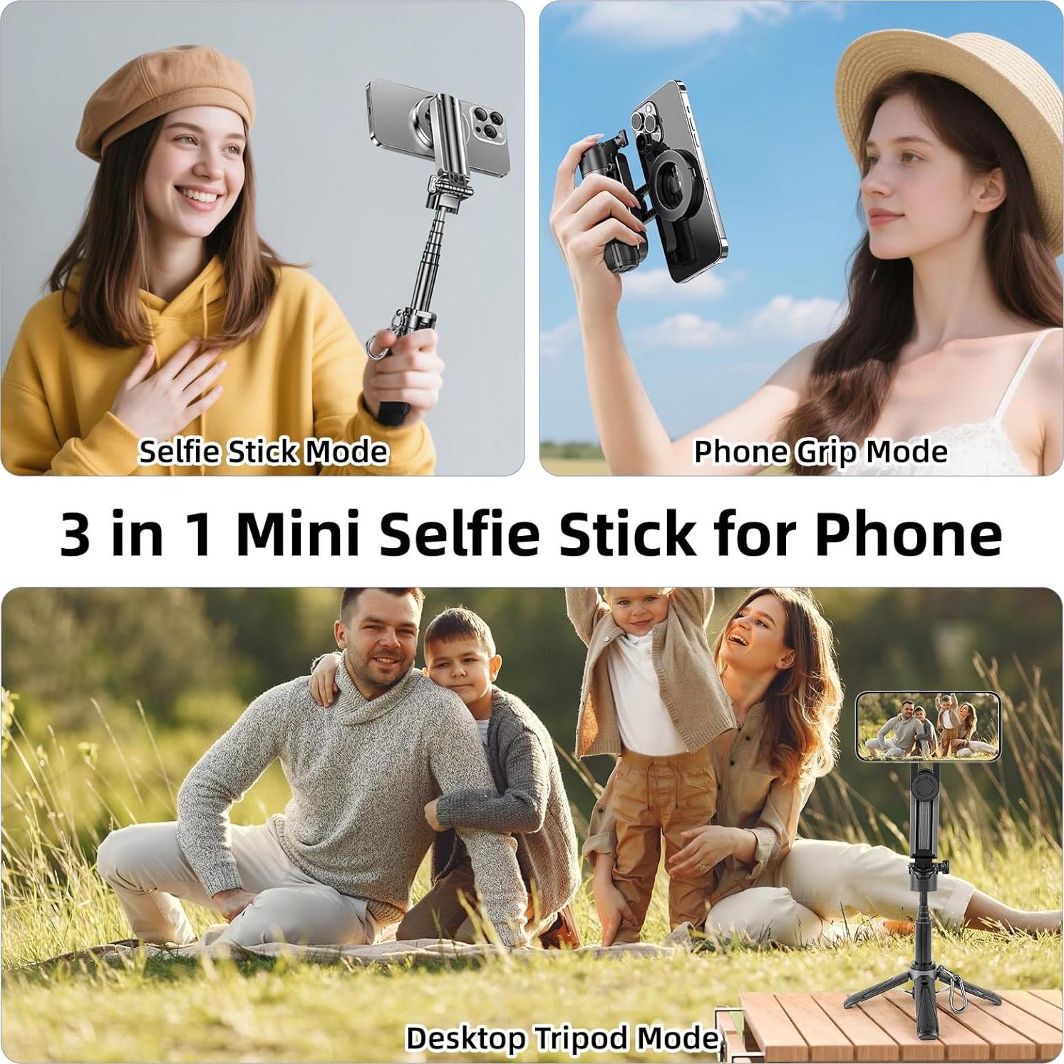 Palo Selfie Trípode Magnético WOVTE P15 para iPhone 11.7cm