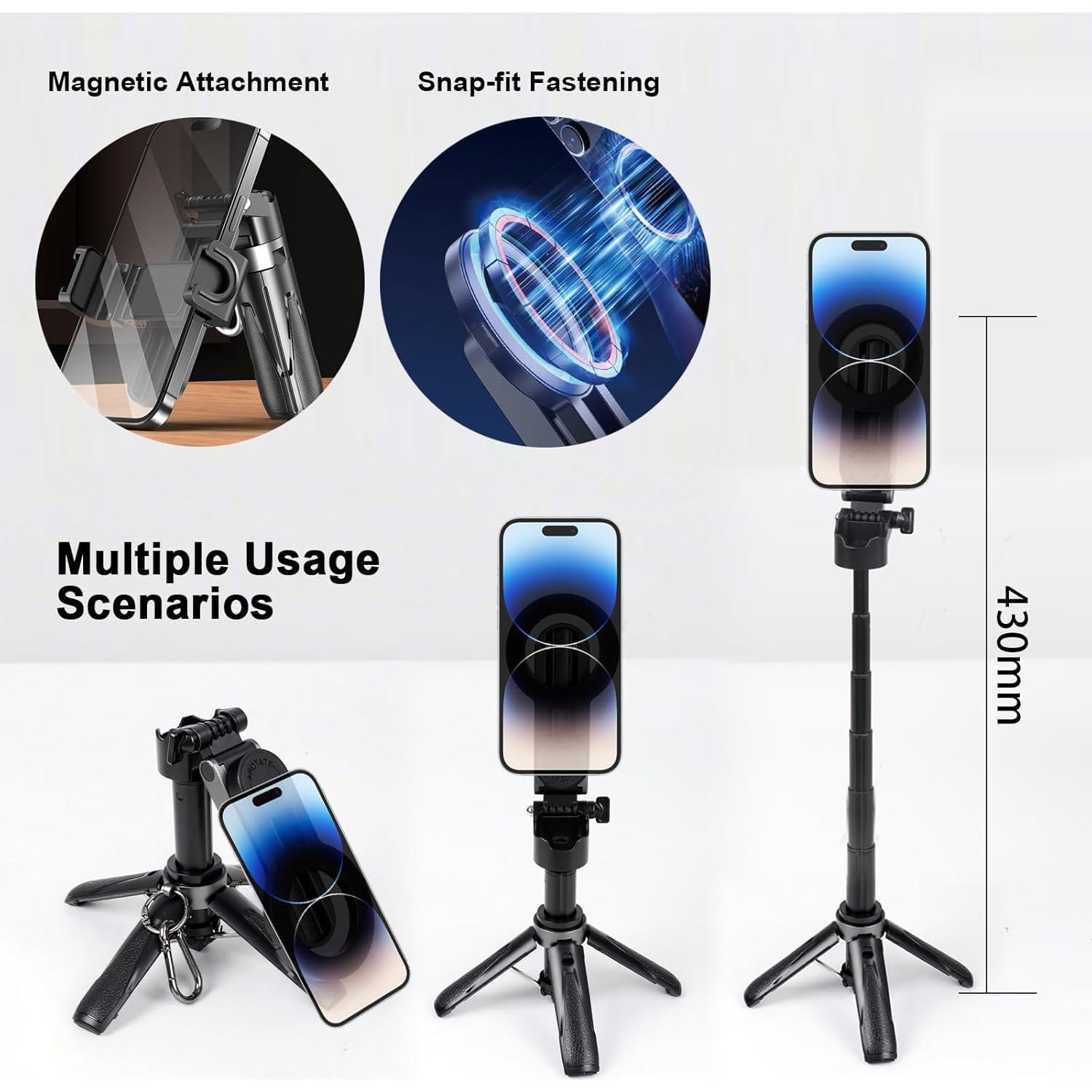 Mini Trípode Magnético SULISAIS para Teléfono con Control Remoto