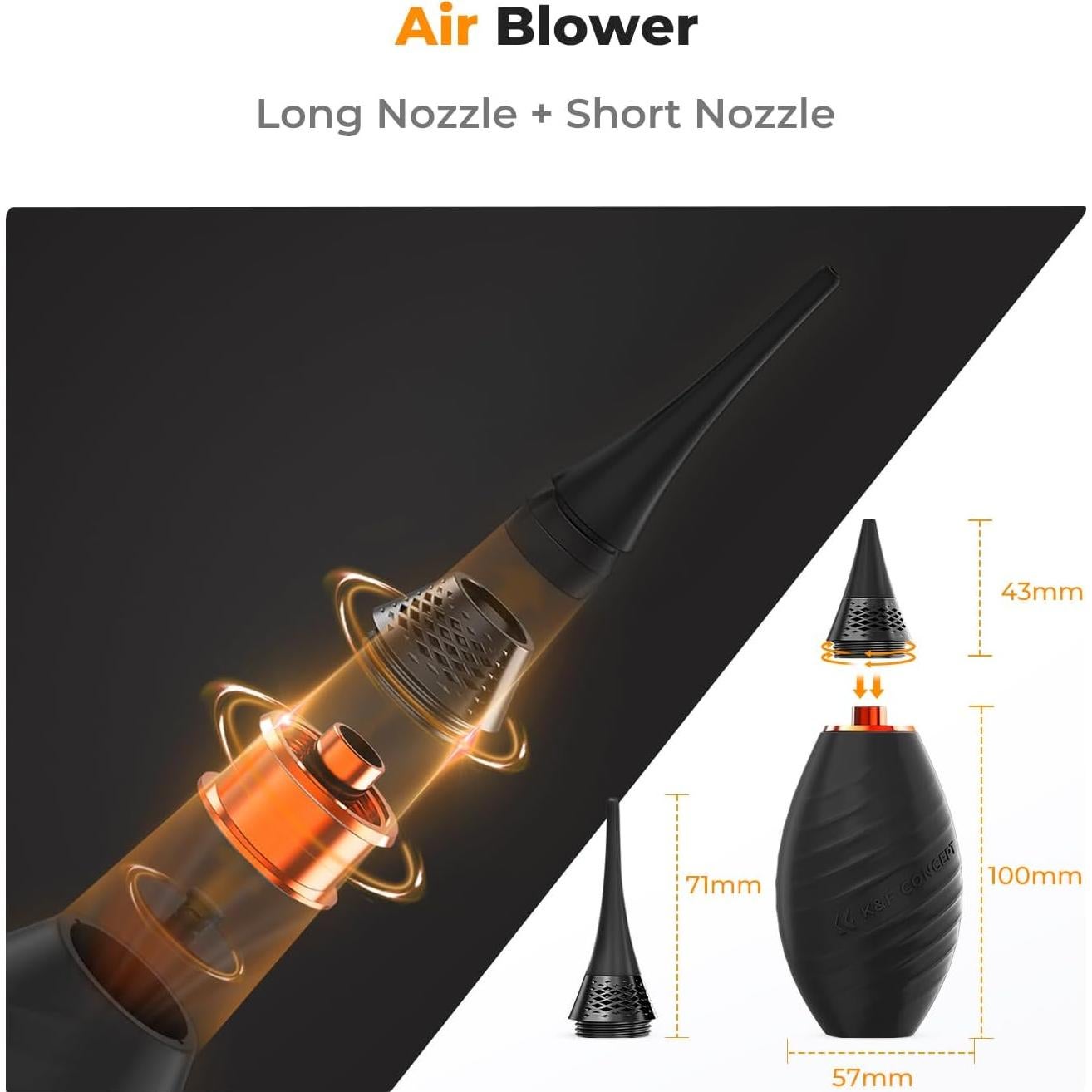 Soplador de Aire K&F Concept con Boquilla Larga y Corta