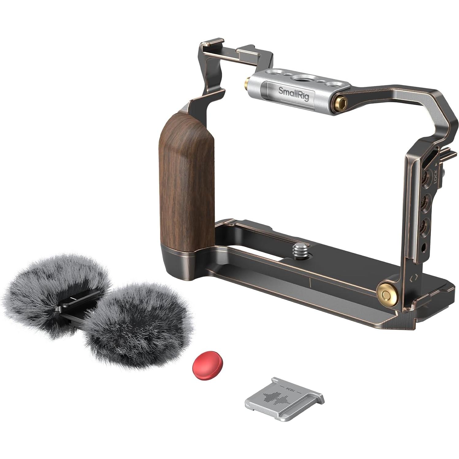 Cage Retro para FUJIFILM X-M5 con Mango de Madera y Placa Arca