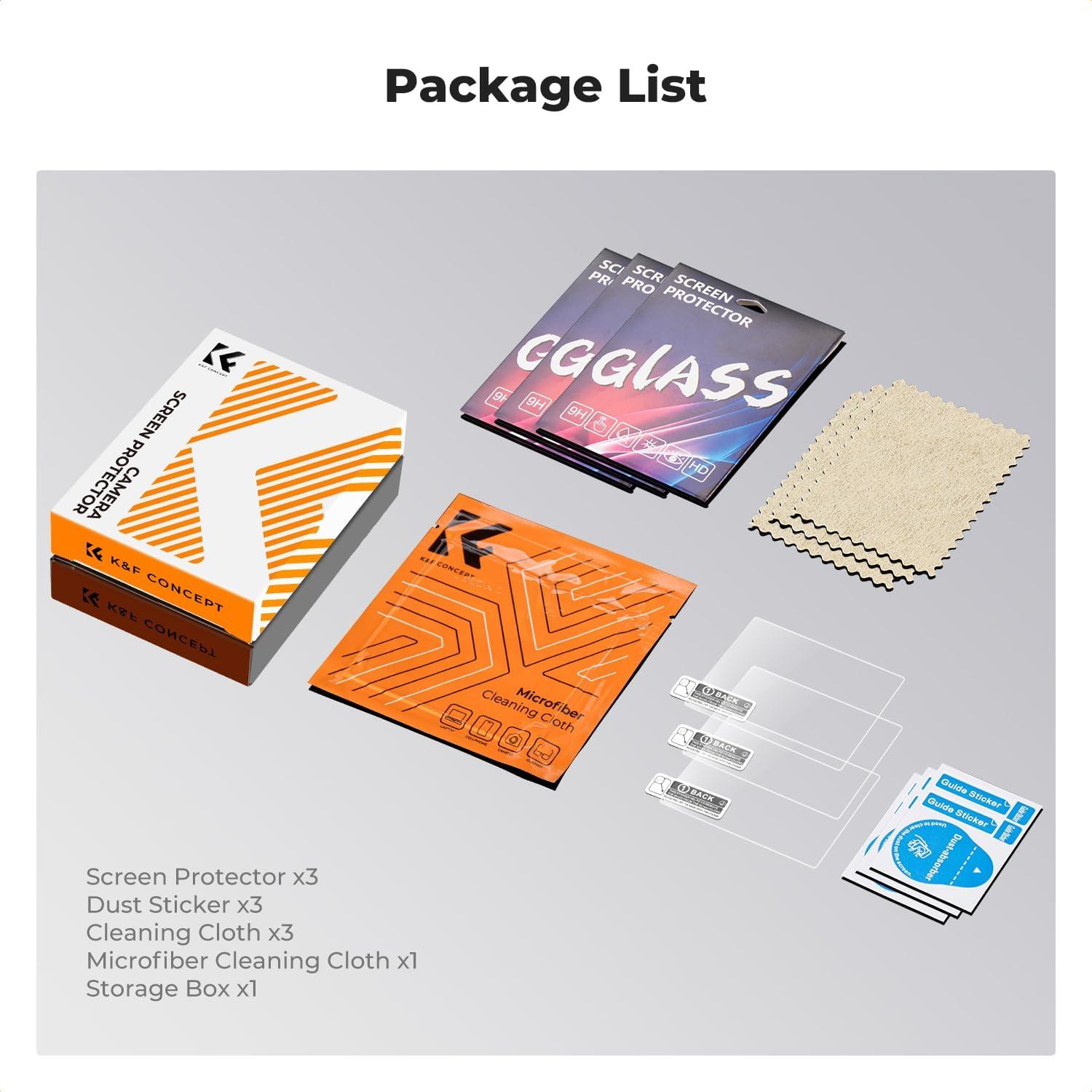 Protector de Pantalla K&F Concept para Cámara Canon SX740 - 3 Piezas